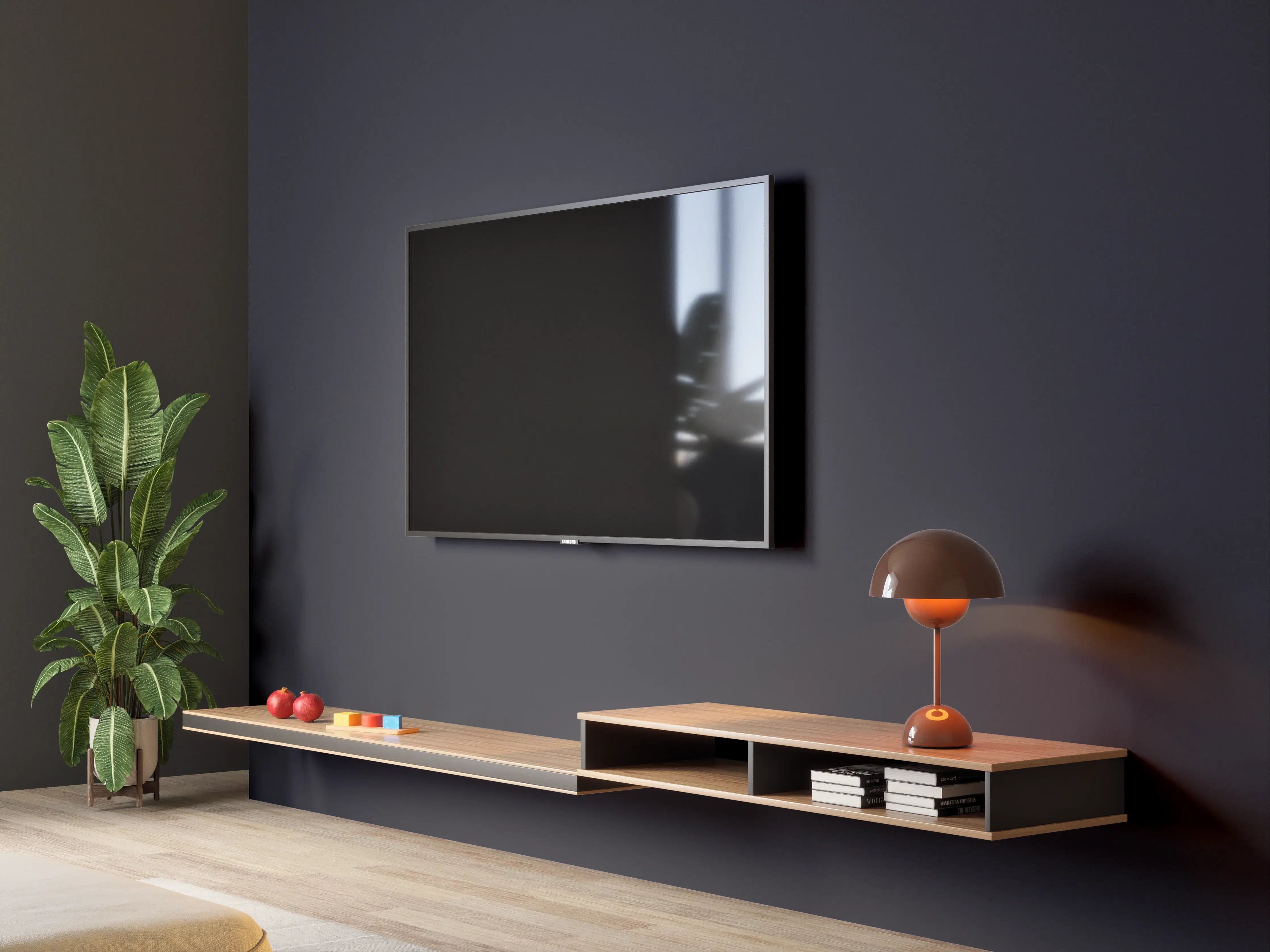 Wandverkleidung Wohnzimmer - RAL 5004 (Schwarzblau)