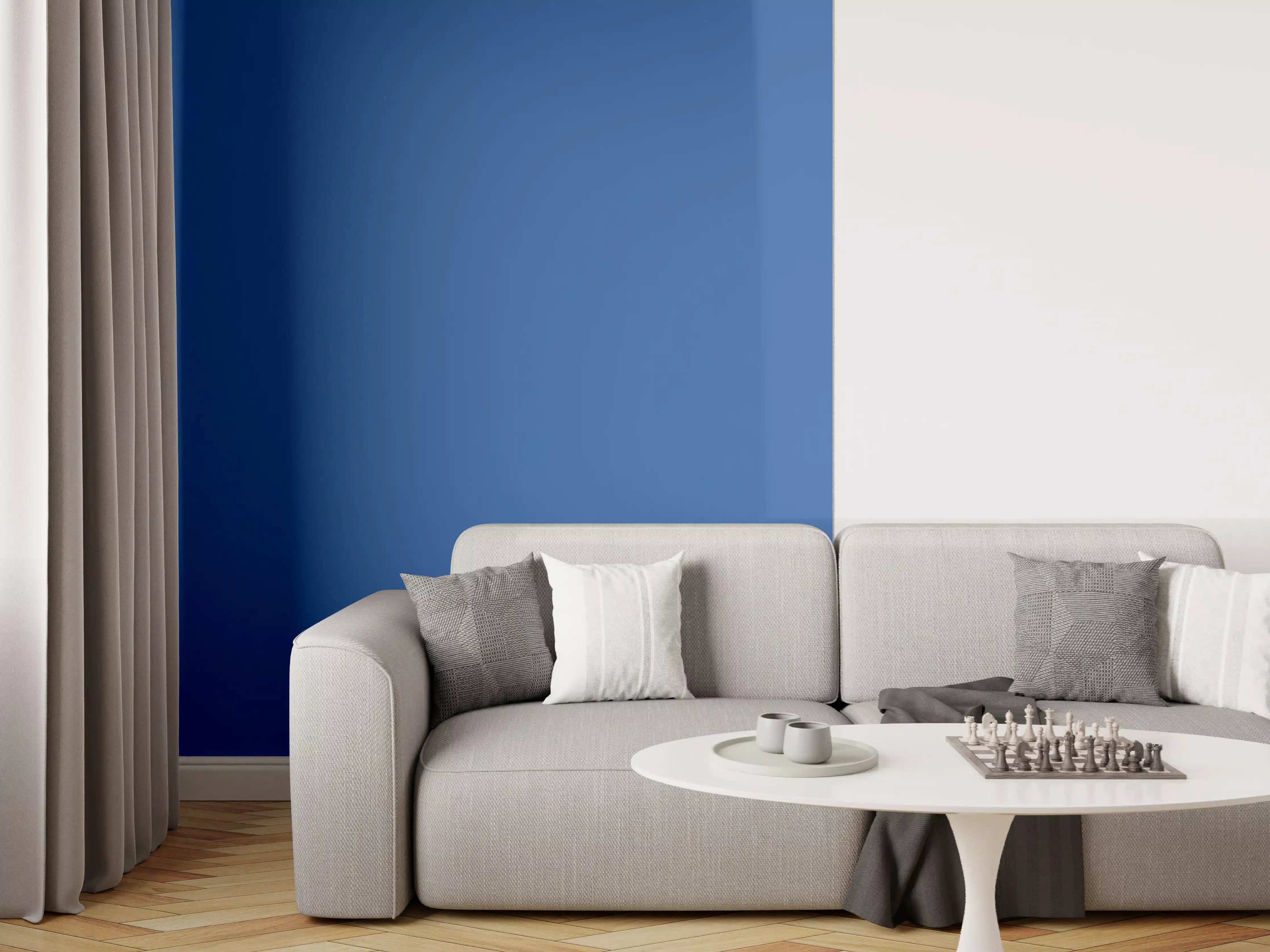 Wandverkleidung Wohnzimmer - RAL 5005 (Signalblau)