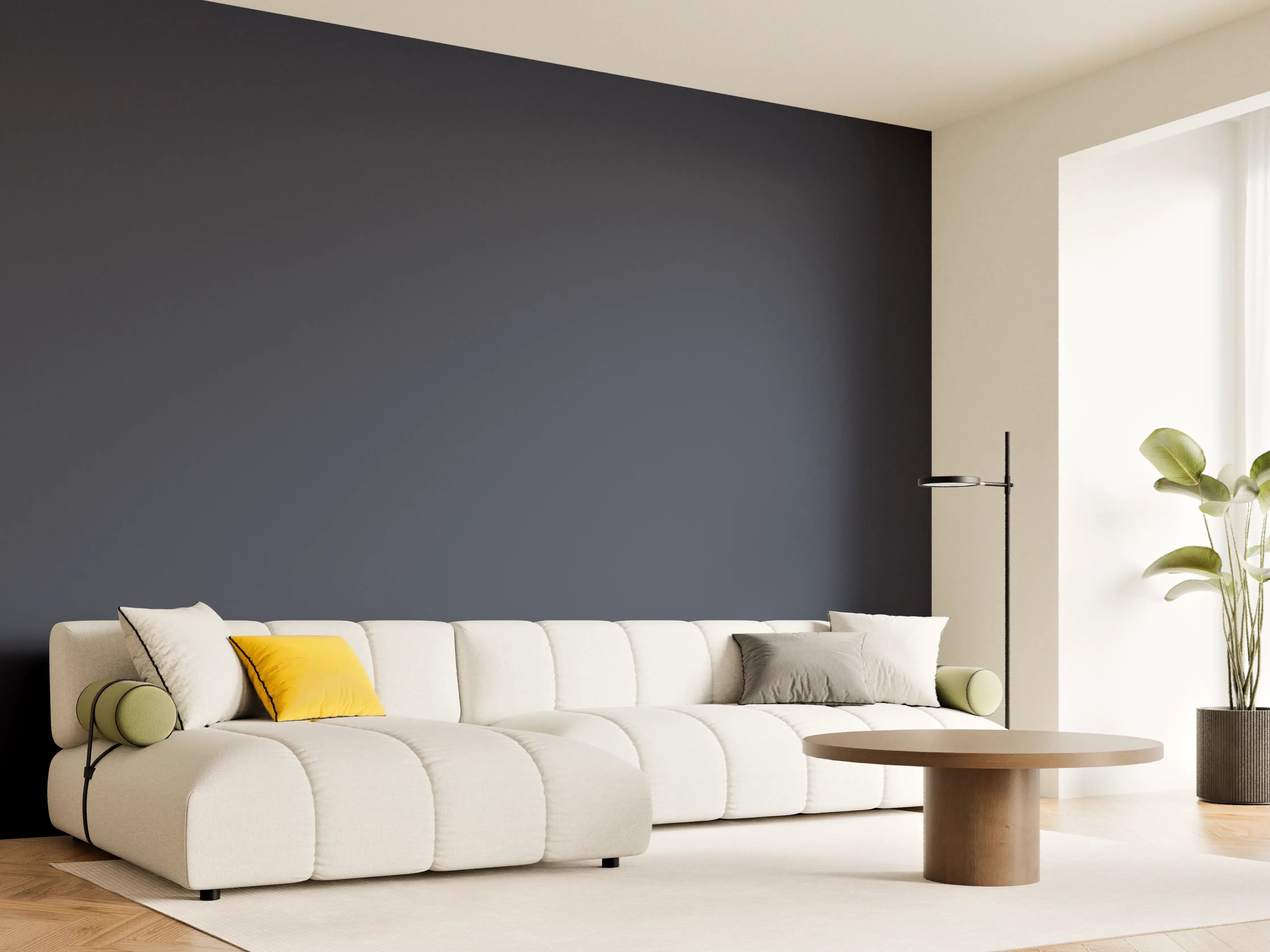 Wandverkleidung Wohnzimmer - RAL 5011 (Stahlblau)
