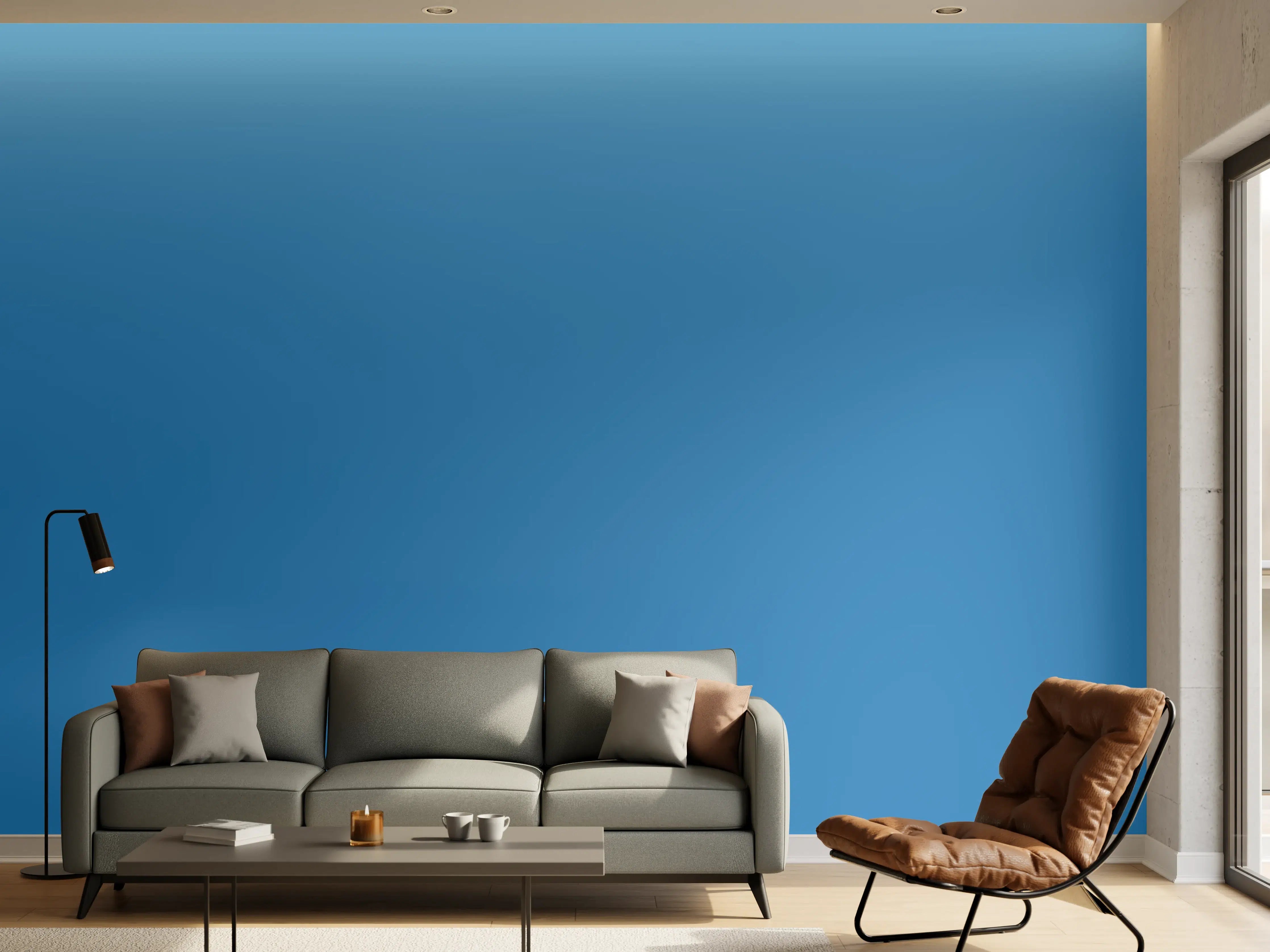 Wandverkleidung Wohnzimmer - RAL 5012 (Hellblau)