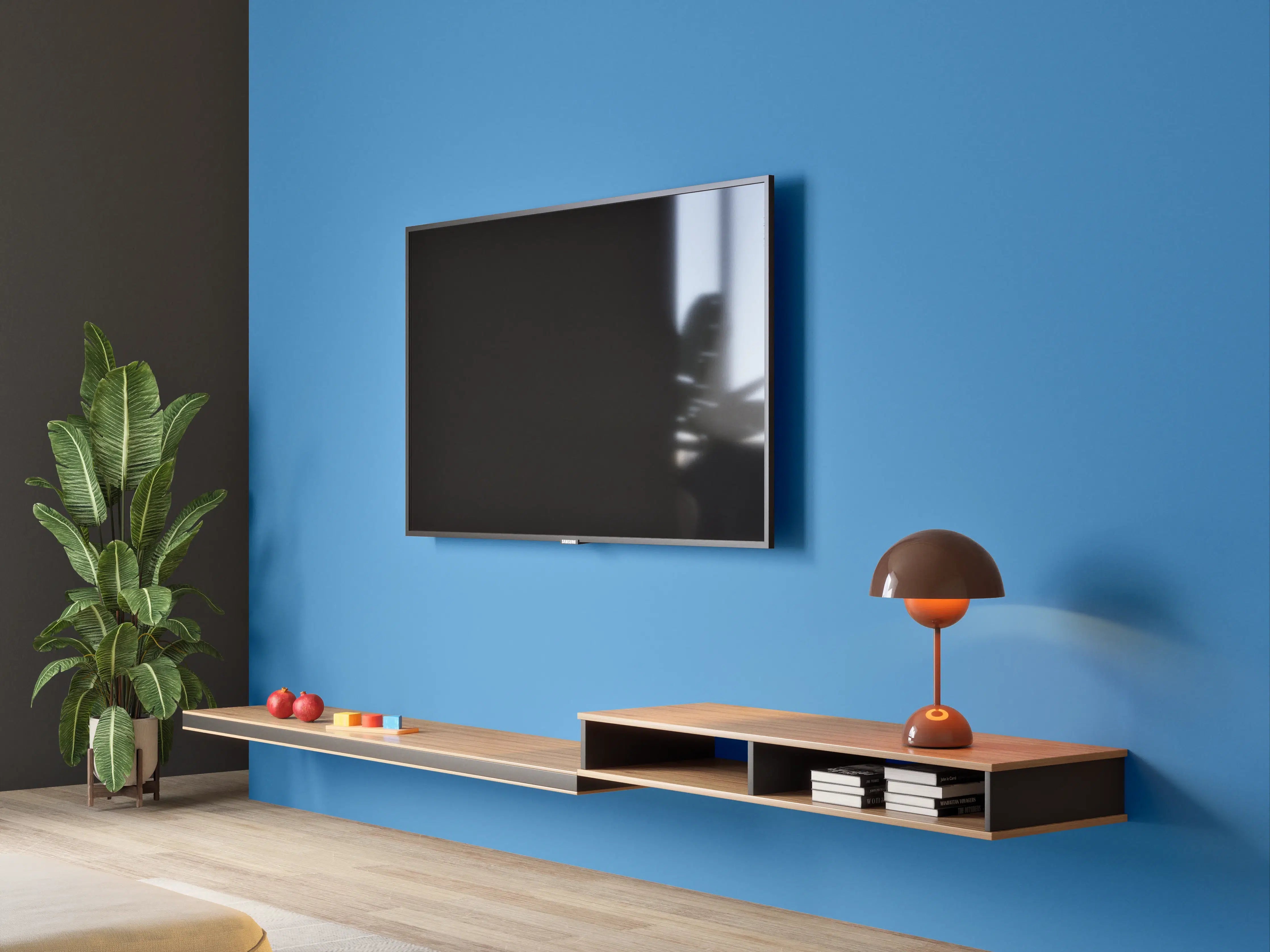 Wandverkleidung Wohnzimmer - RAL 5012 (Hellblau)