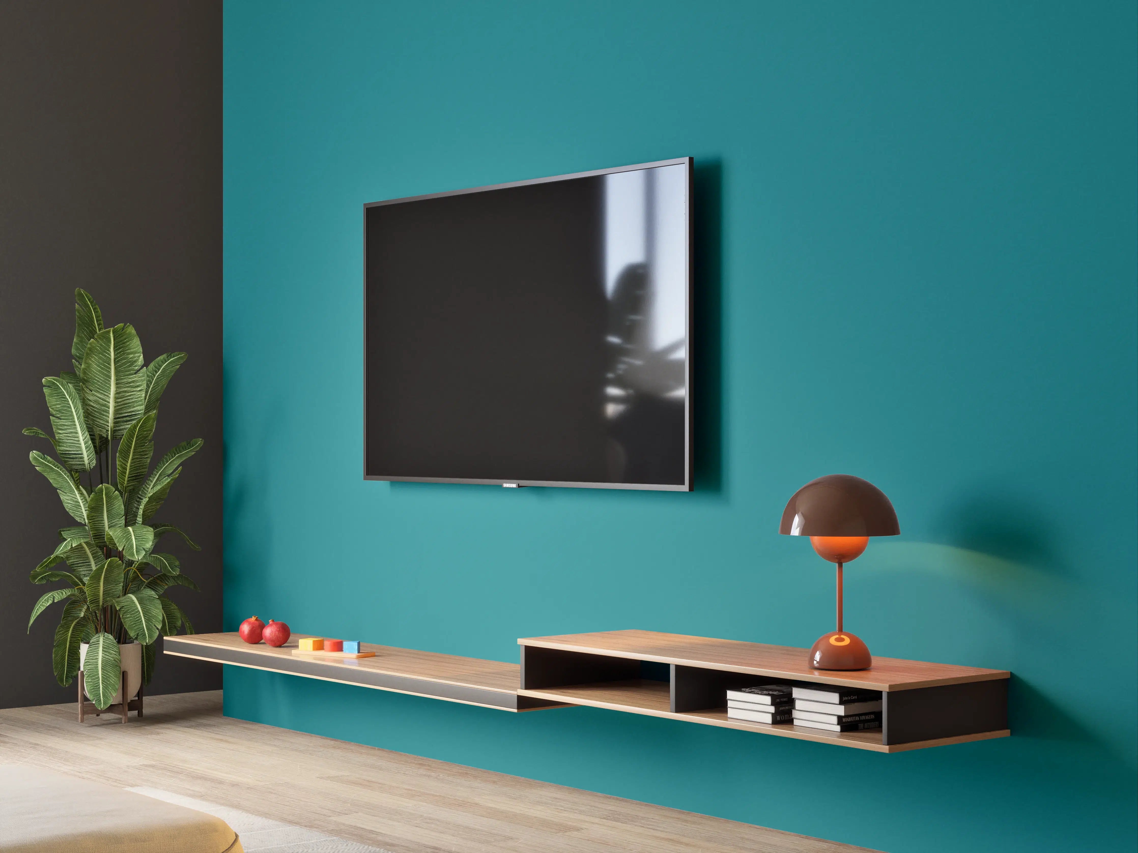 Wandverkleidung Wohnzimmer - RAL 5021 (Wasserblau)