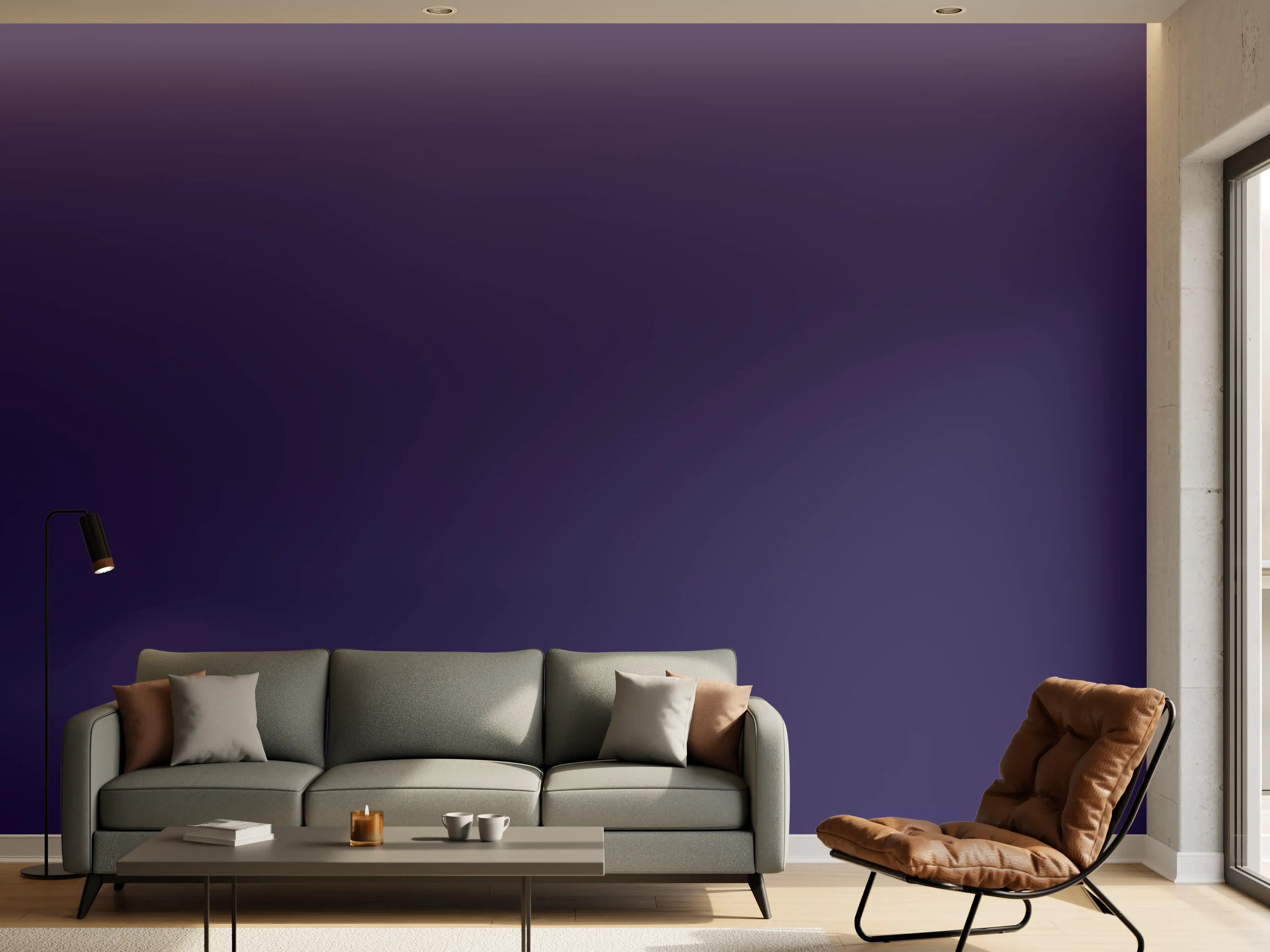 Wandverkleidung Wohnzimmer - RAL 5022 (Nachtblau)