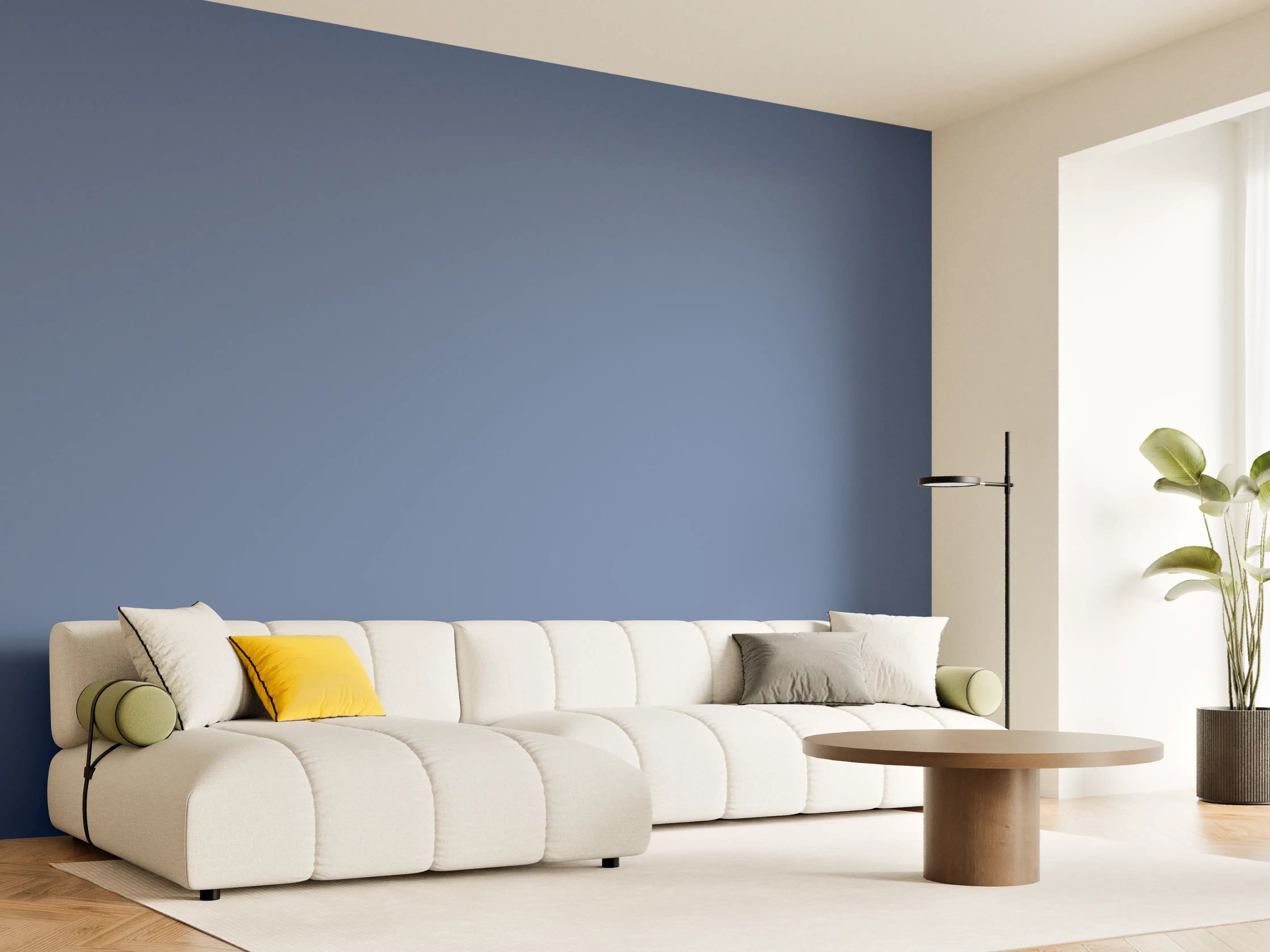 Wandverkleidung Wohnzimmer - RAL 5023 (Entferntes Blau)