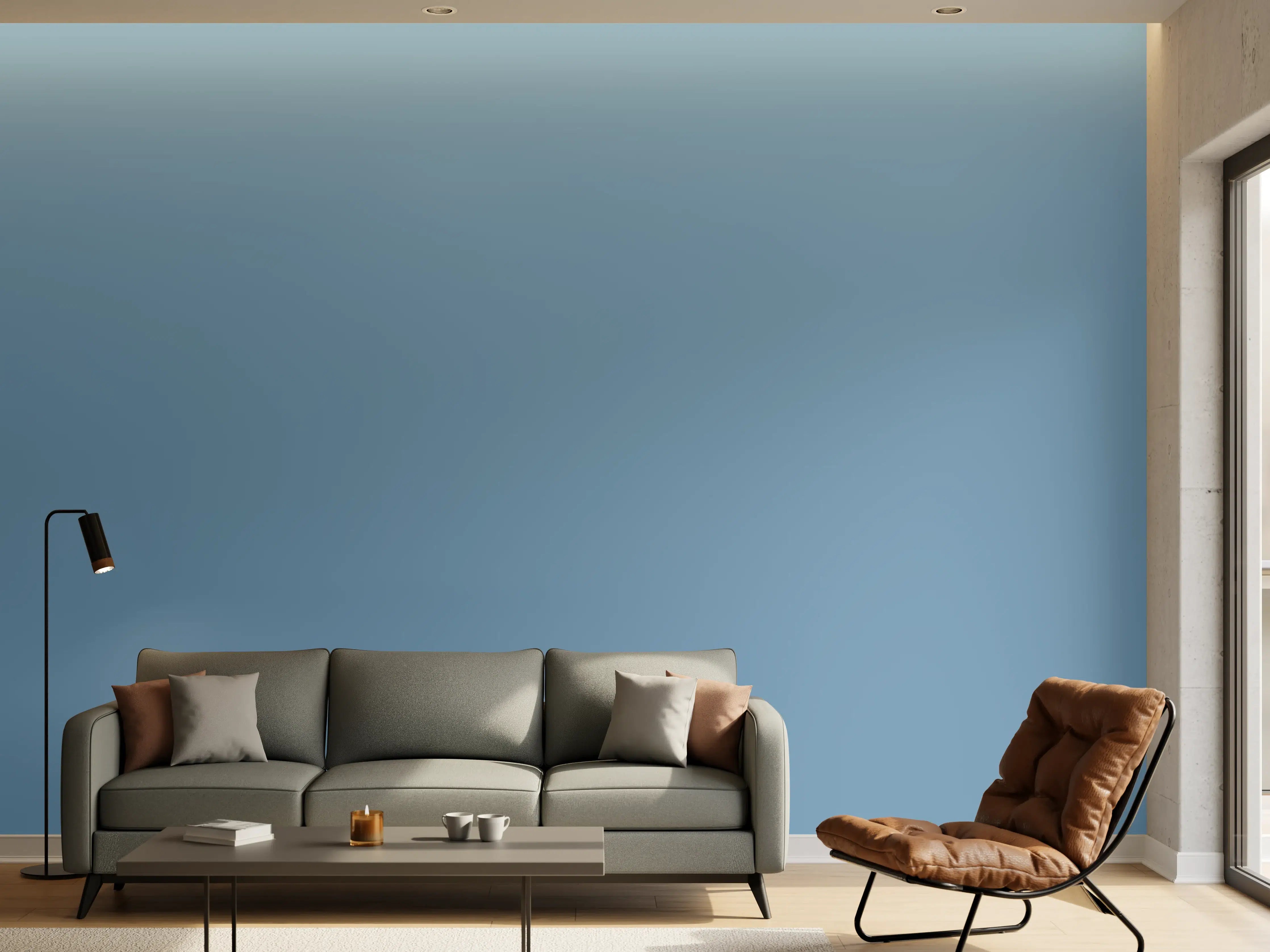 Wandverkleidung Wohnzimmer - RAL 5024 (Pastellblau)