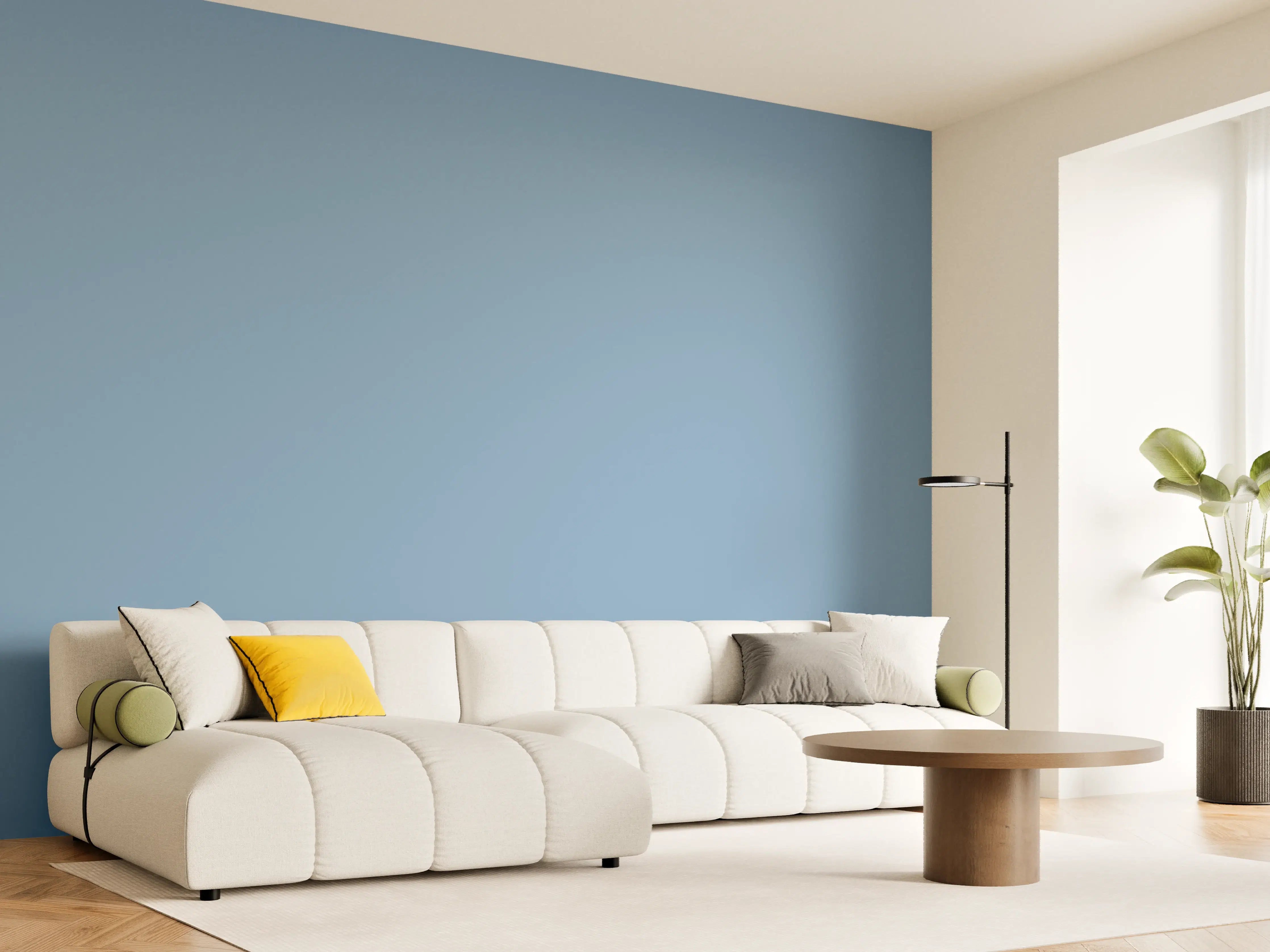 Wandverkleidung Wohnzimmer - RAL 5024 (Pastellblau)