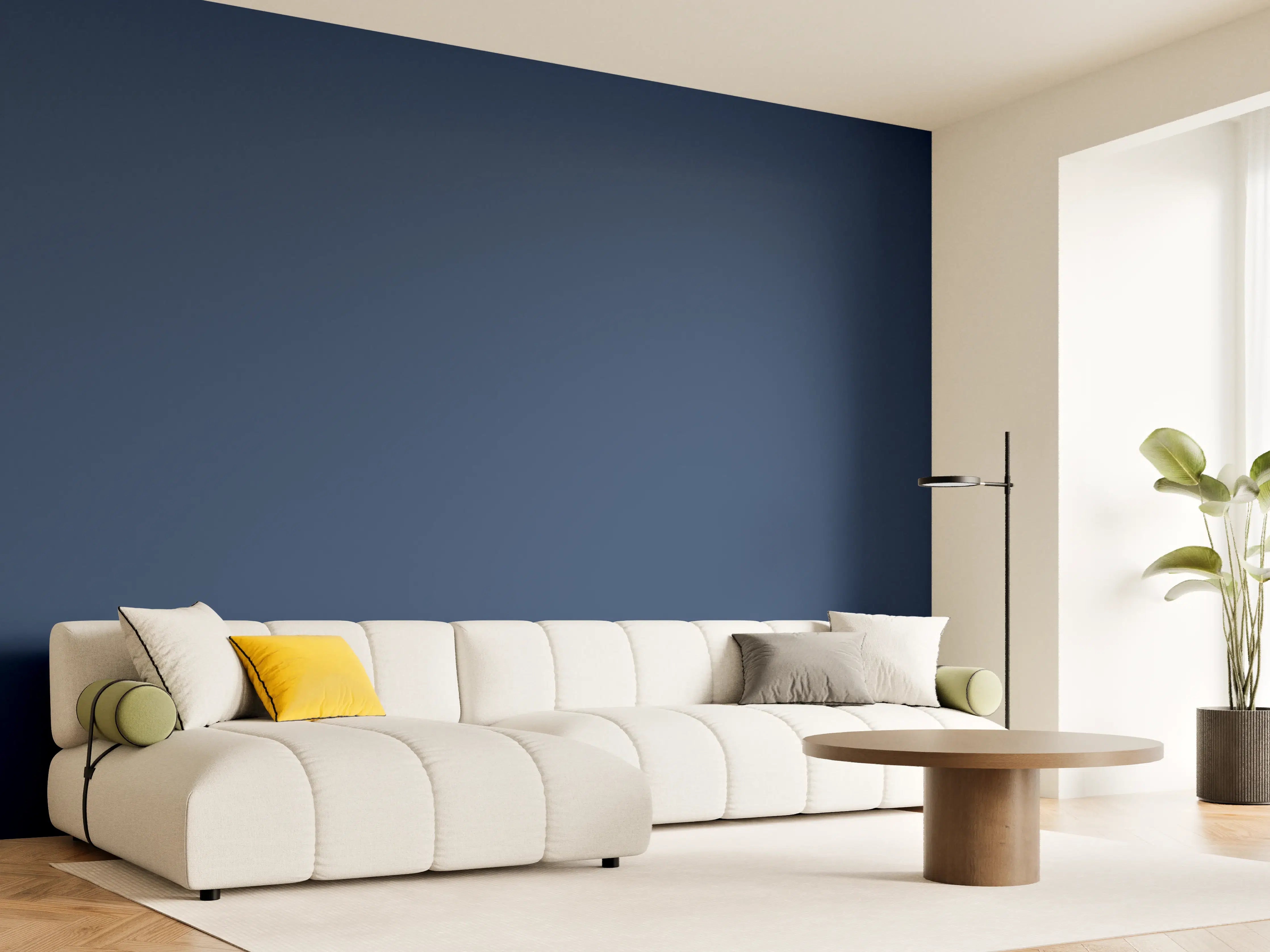 Wandverkleidung Wohnzimmer - RAL 5026 (Perlnachtblau)