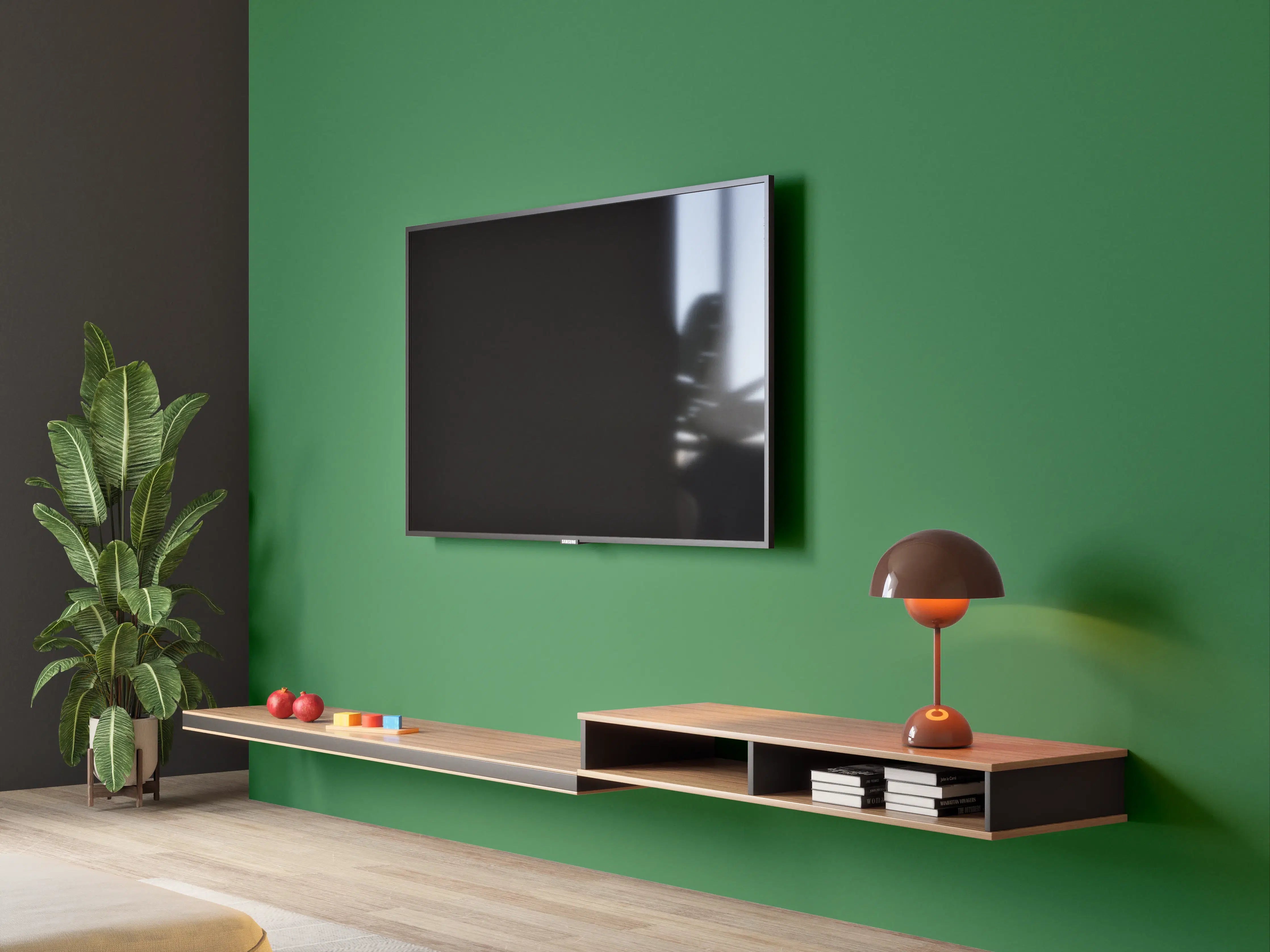 Wandverkleidung Wohnzimmer - RAL 6001 (Smaragdgrün)