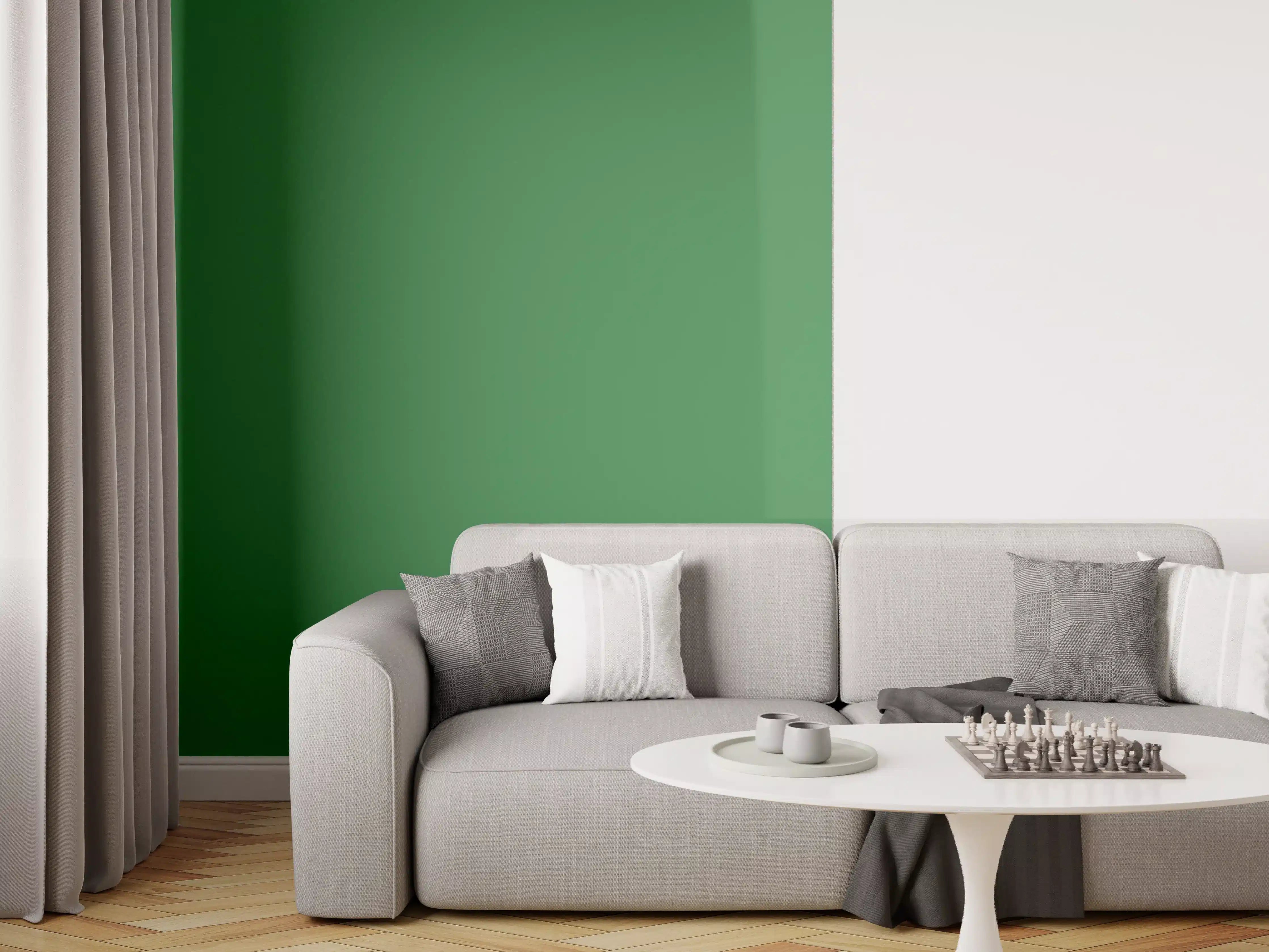 Wandverkleidung Wohnzimmer - RAL 6001 (Smaragdgrün)