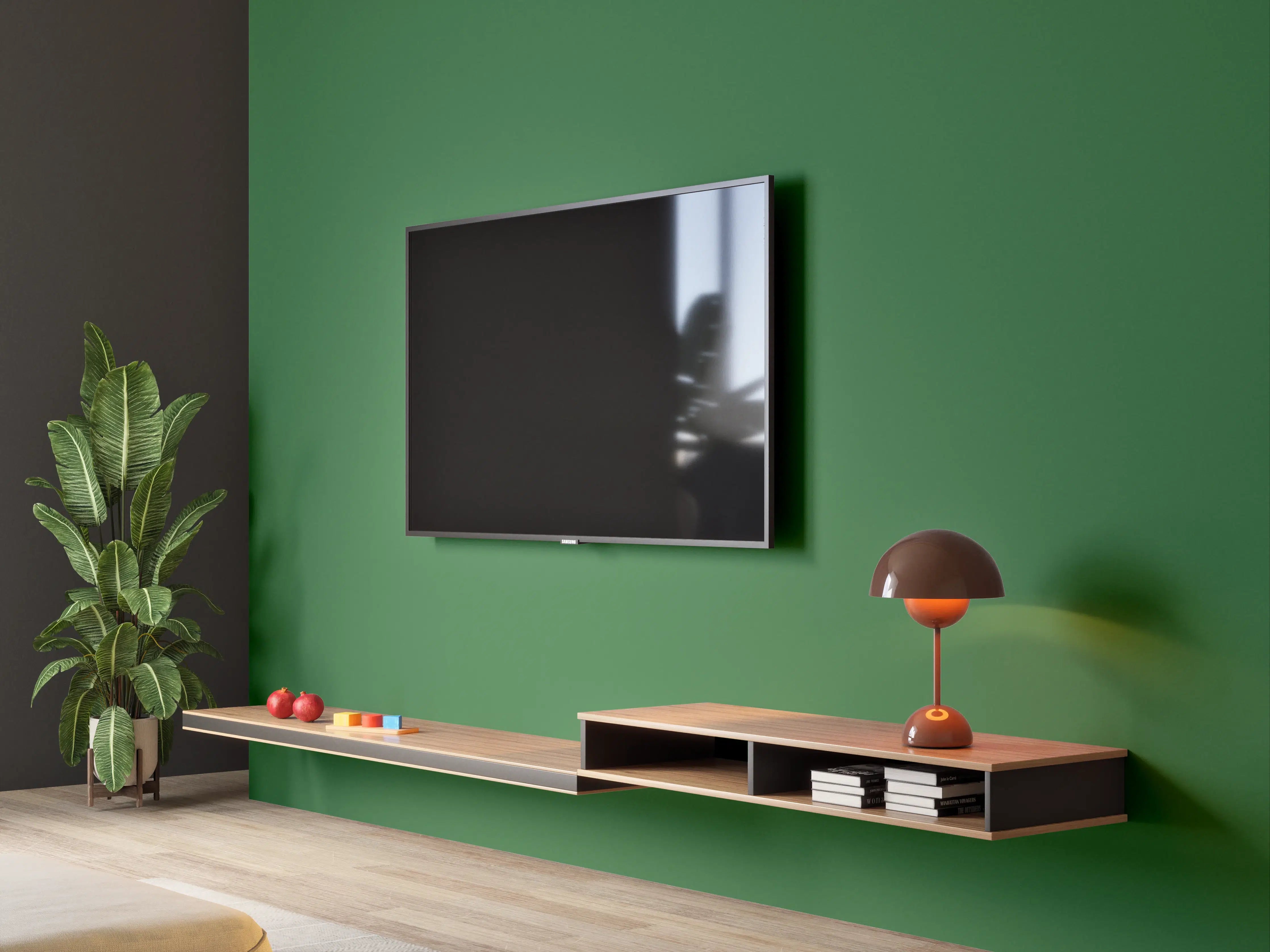 Wandverkleidung Wohnzimmer - RAL 6002 (Laubgrün)