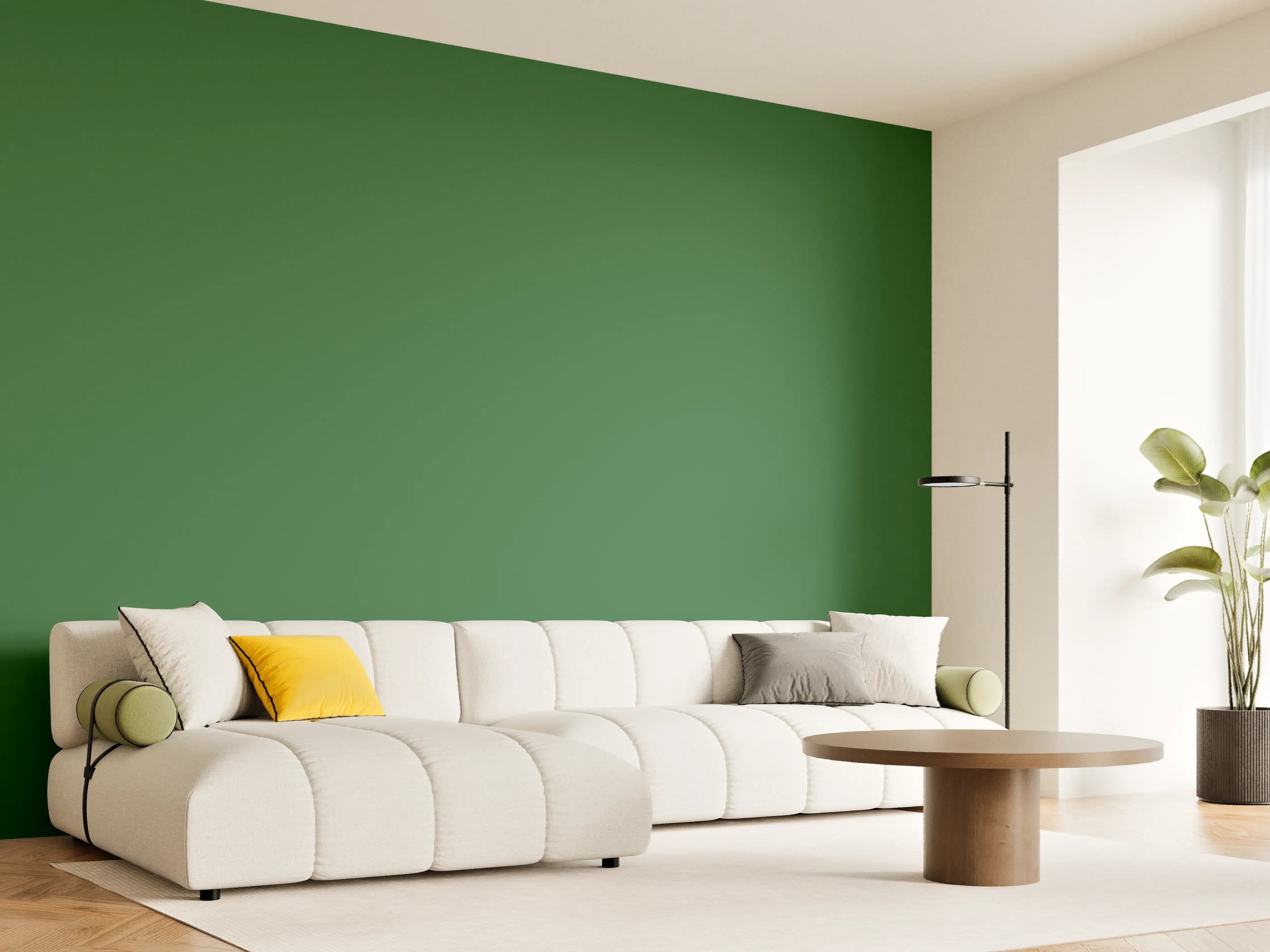 Wandverkleidung Wohnzimmer - RAL 6002 (Laubgrün)