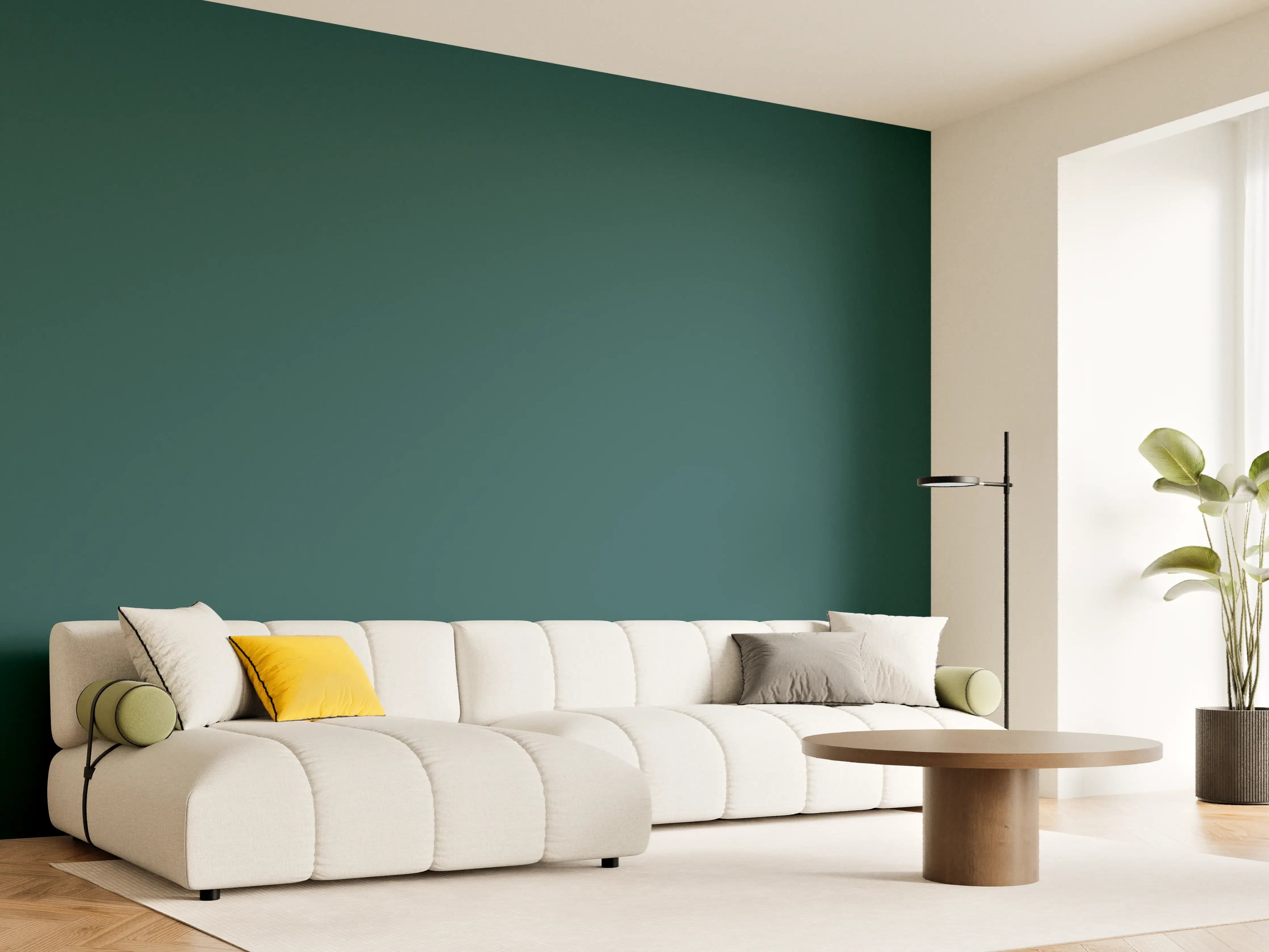 Wandverkleidung Wohnzimmer - RAL 6004 (Blaugrün)