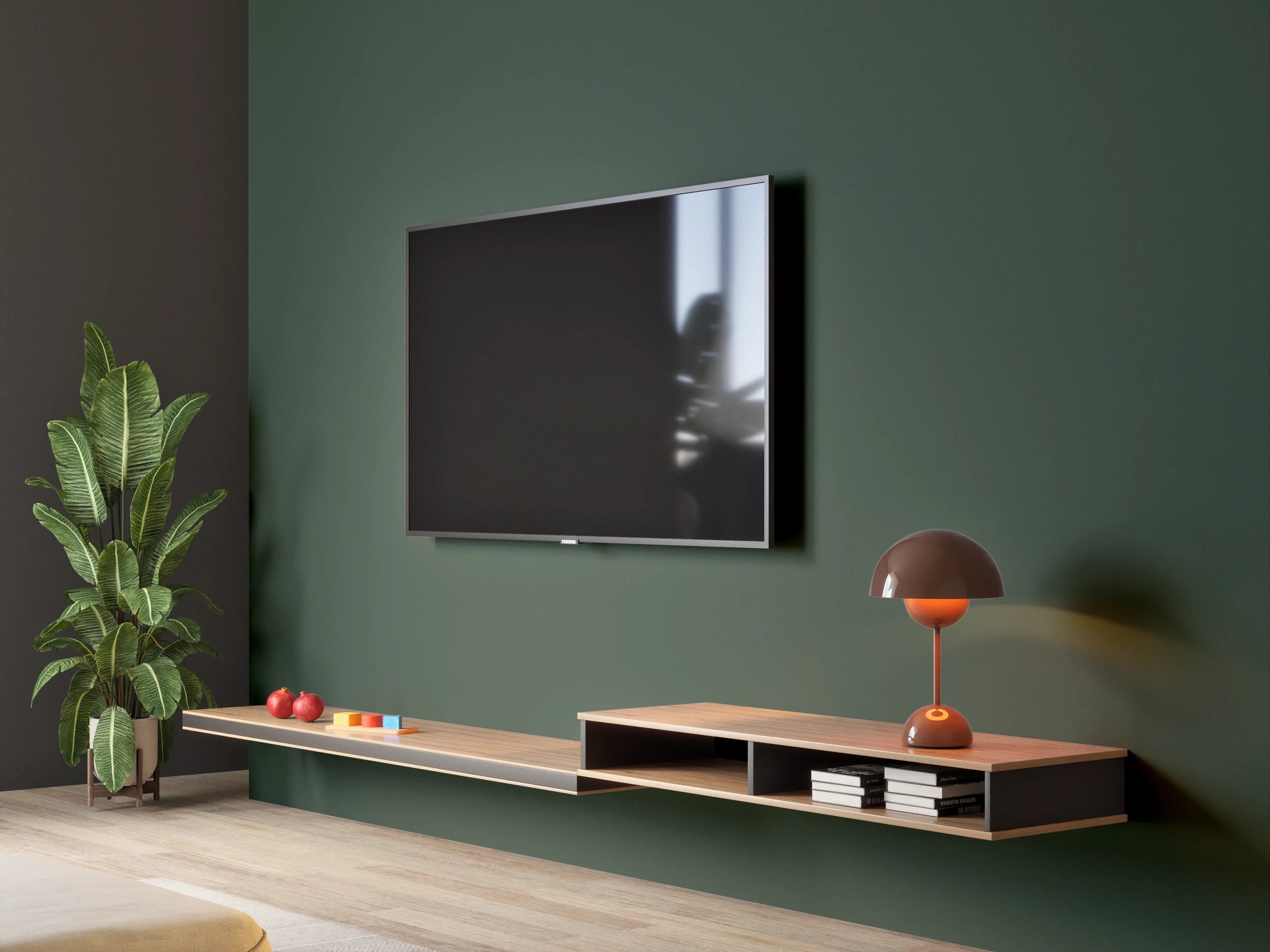 Wandverkleidung Wohnzimmer - RAL 6009 (Tannengrün)