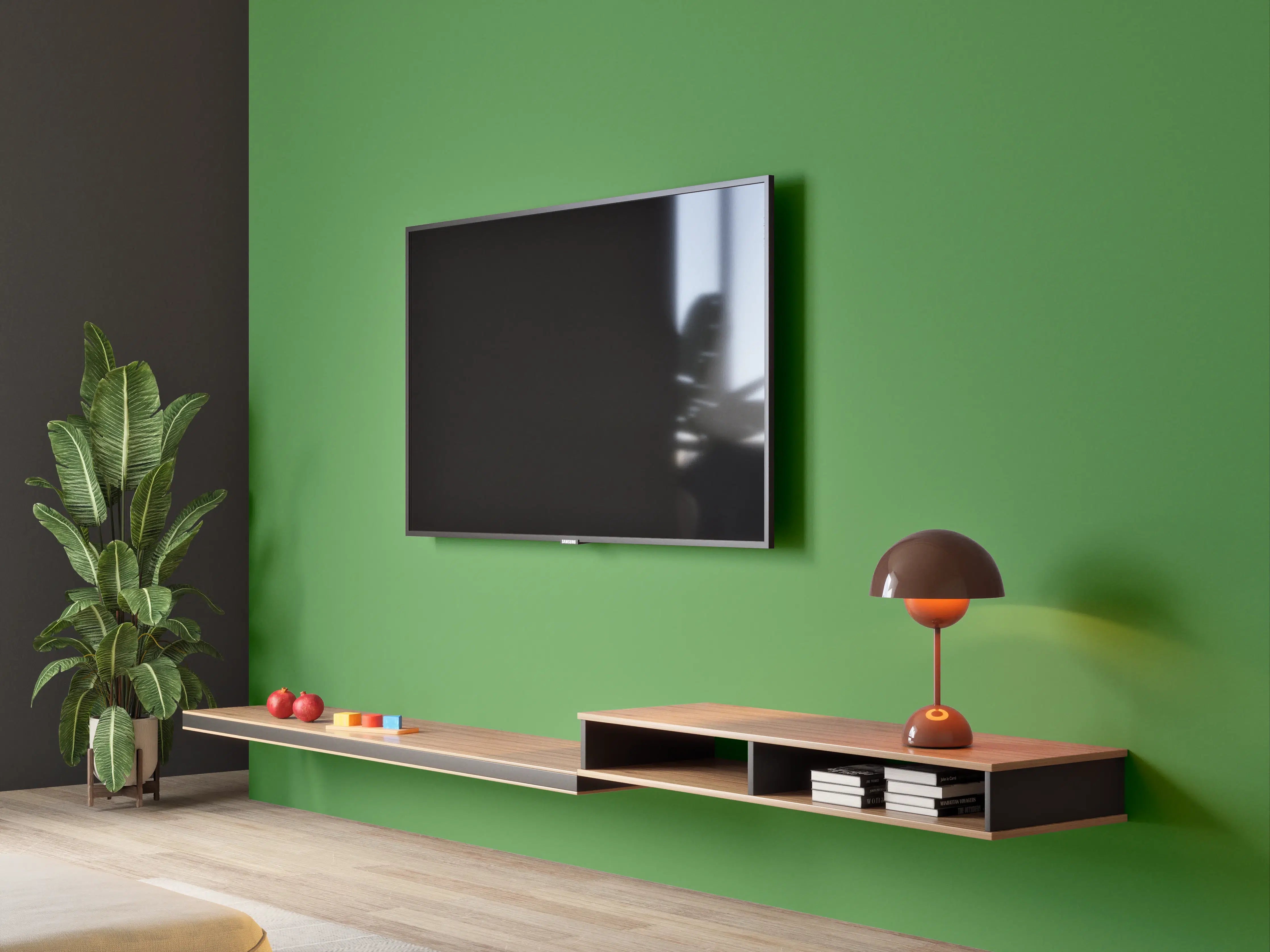 Wandverkleidung Wohnzimmer - RAL 6017 (Maigrün)