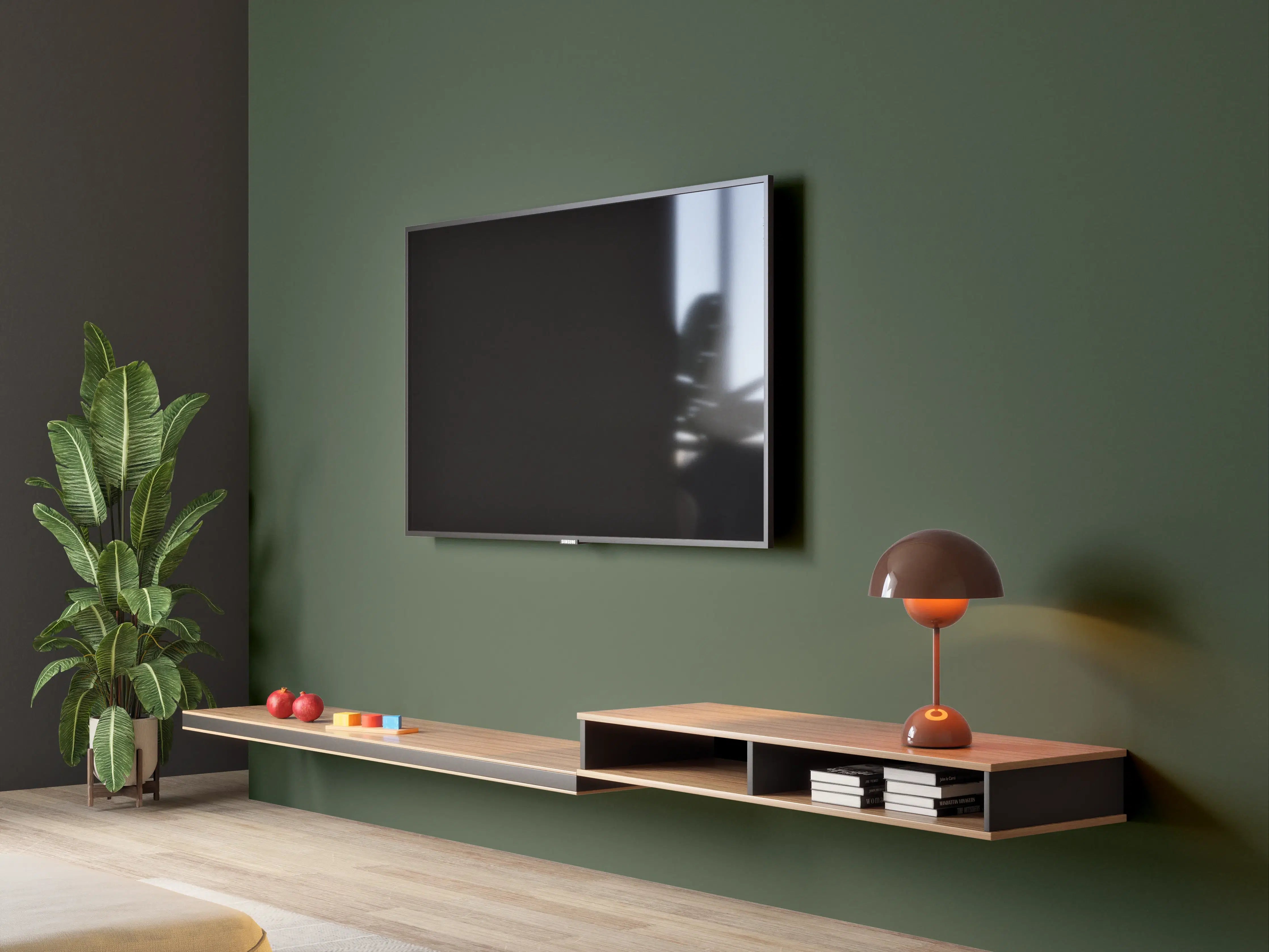 Wandverkleidung Wohnzimmer - RAL 6020 (Chromgrün)