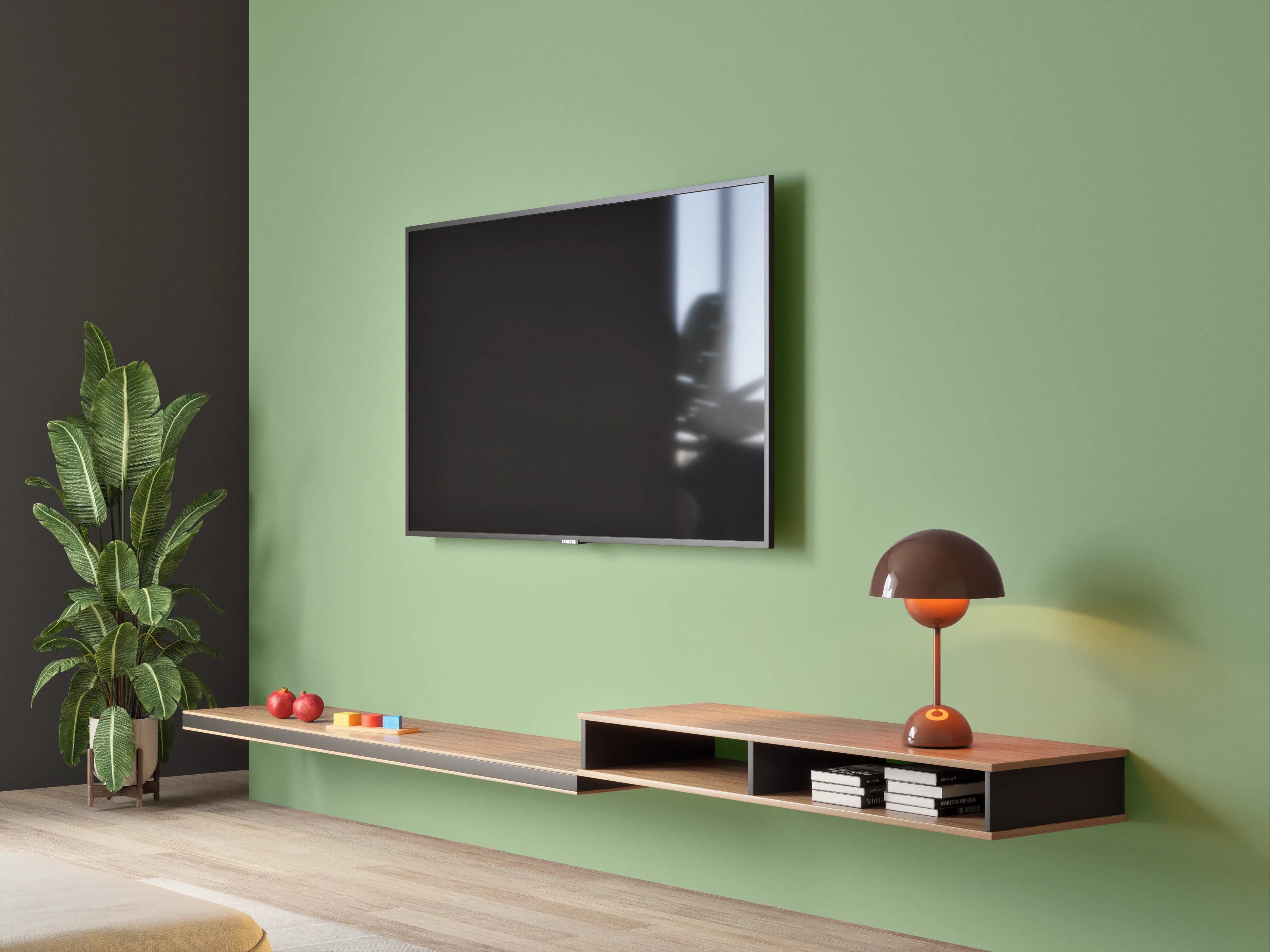 Wandverkleidung Wohnzimmer - RAL 6021 (Blassgrün)