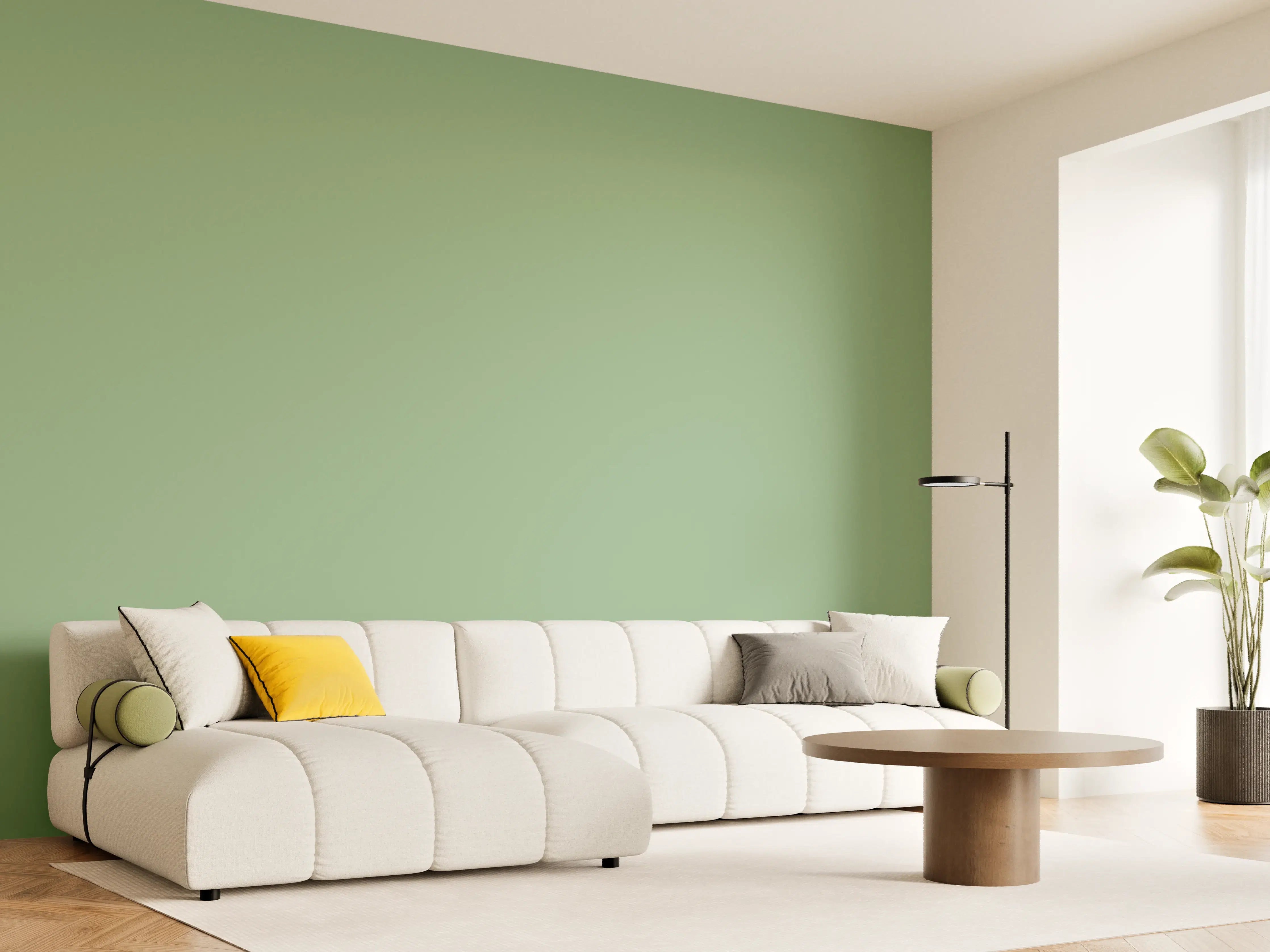 Wandverkleidung Wohnzimmer - RAL 6021 (Blassgrün)