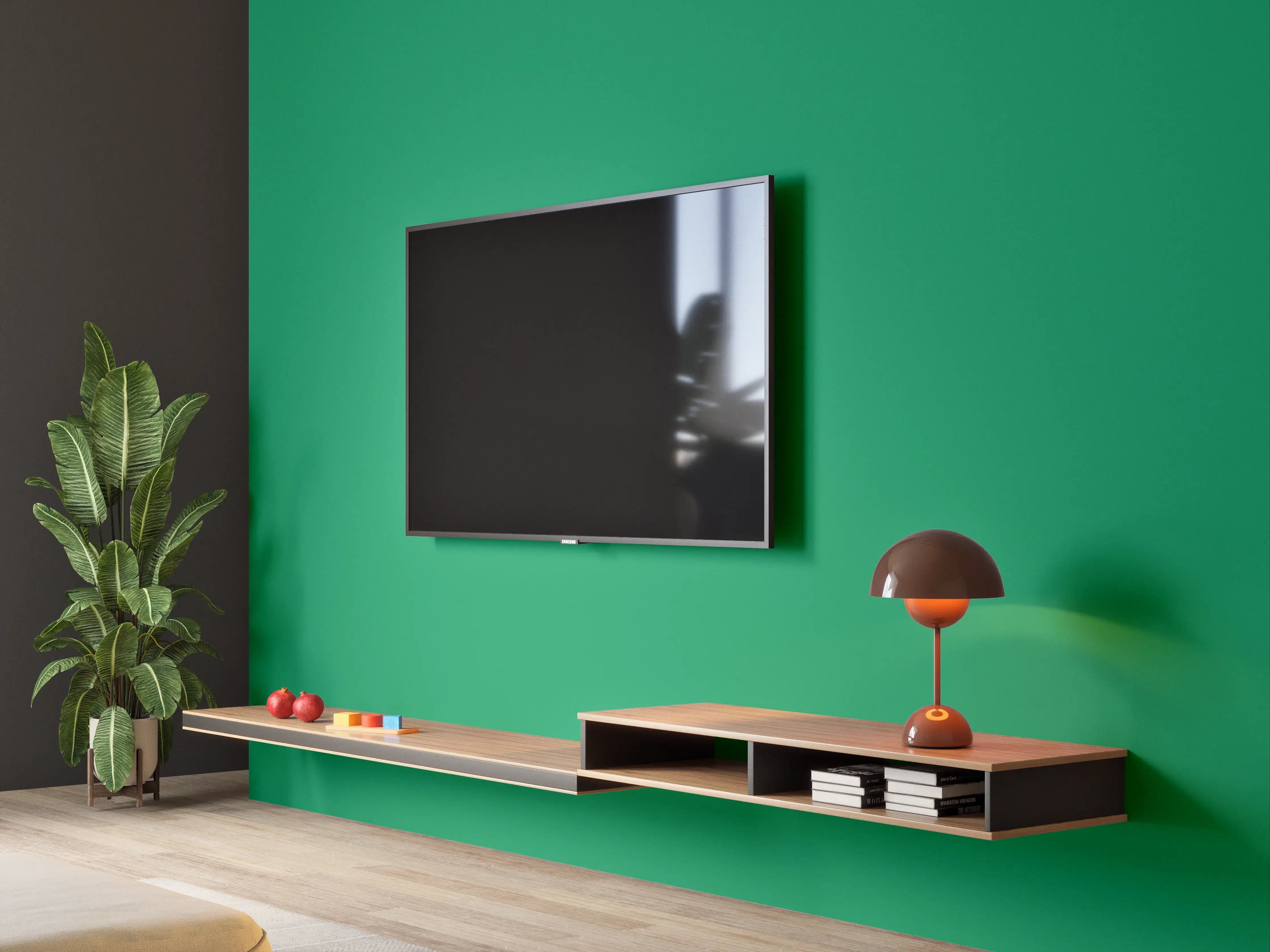 Wandverkleidung Wohnzimmer - RAL 6024 (Verkehrsgrün)