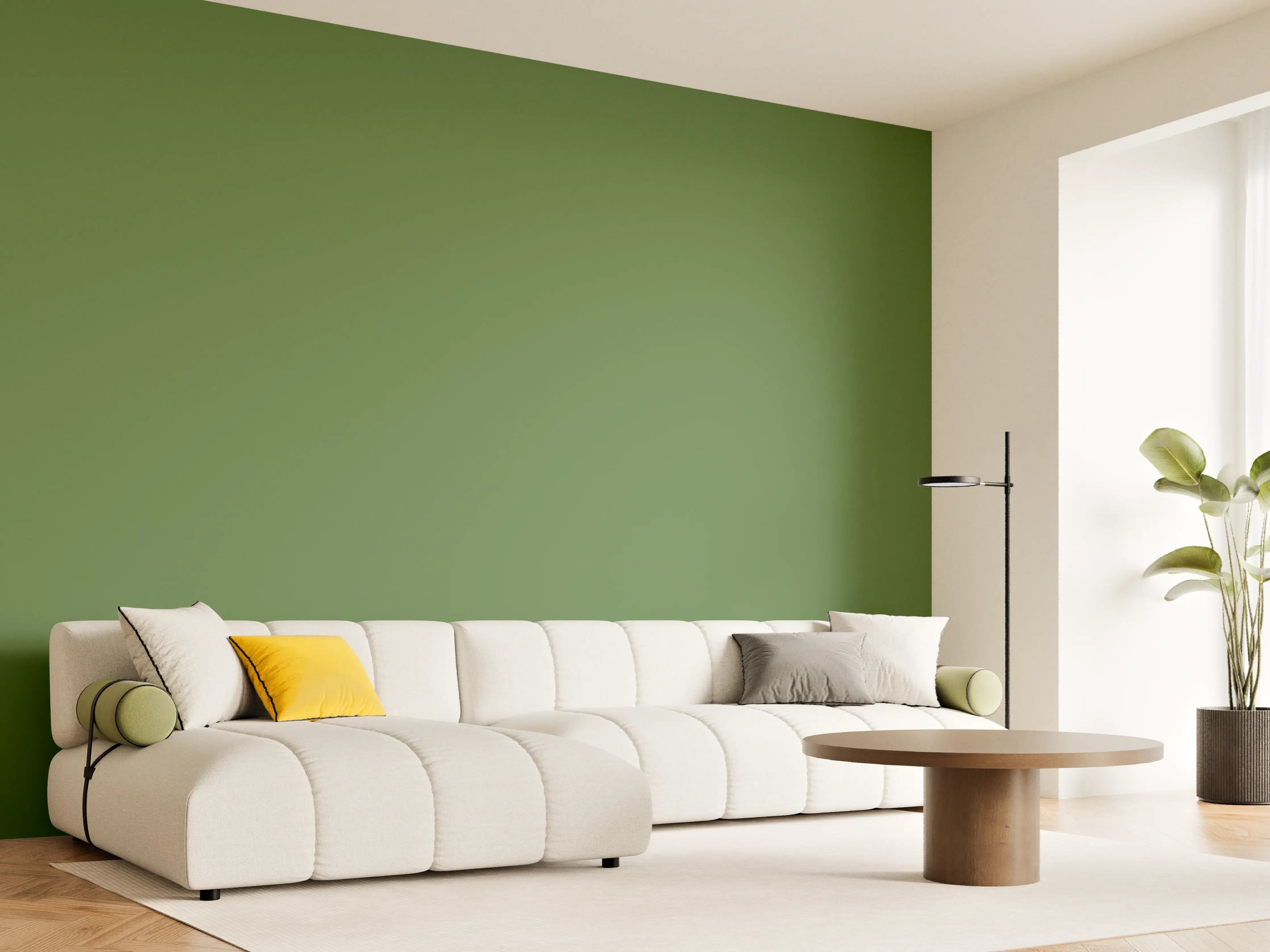Wandverkleidung Wohnzimmer - RAL 6025 (Farngrün)