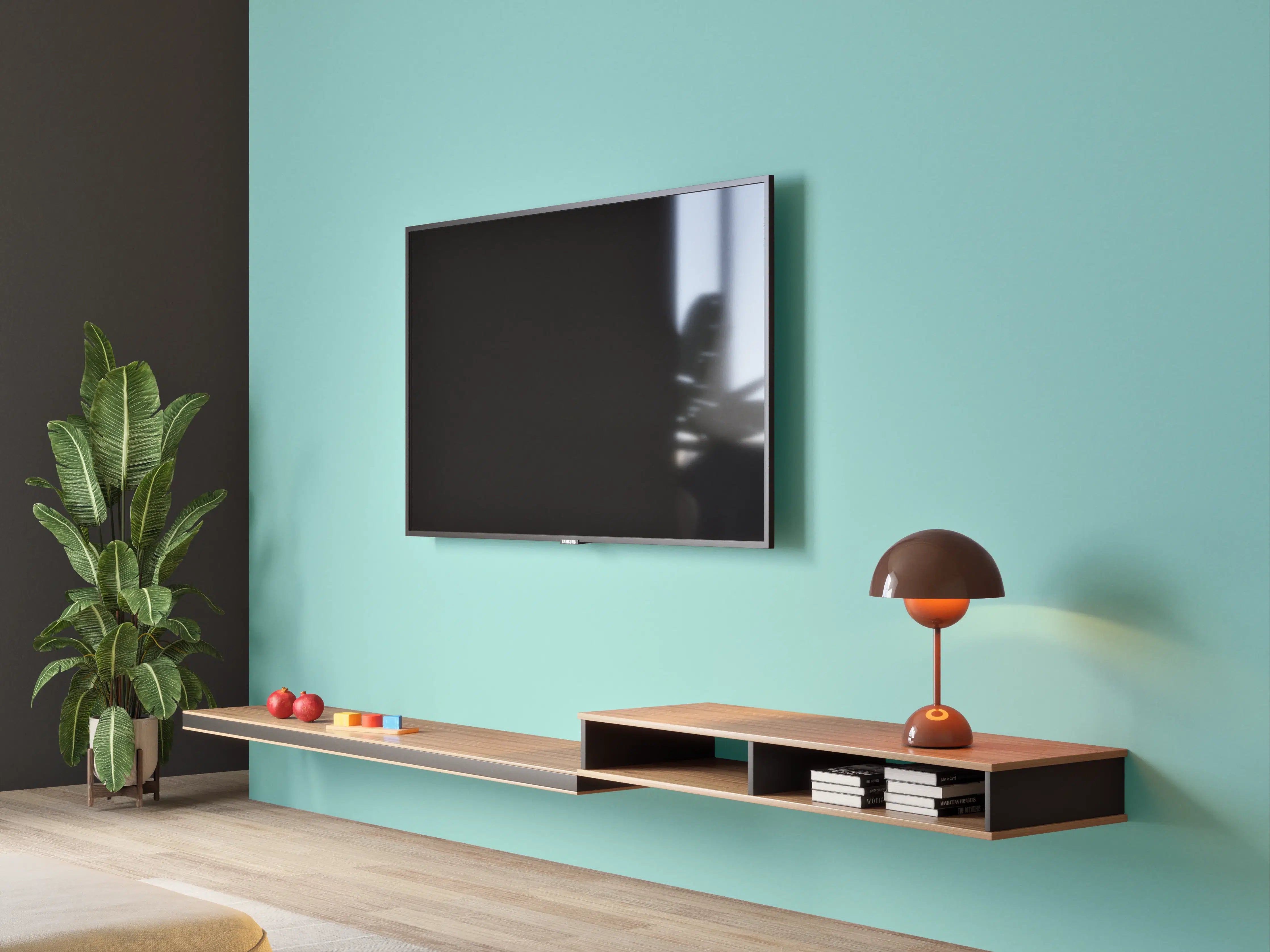 Wandverkleidung Wohnzimmer - RAL 6027 (Hellgrün)