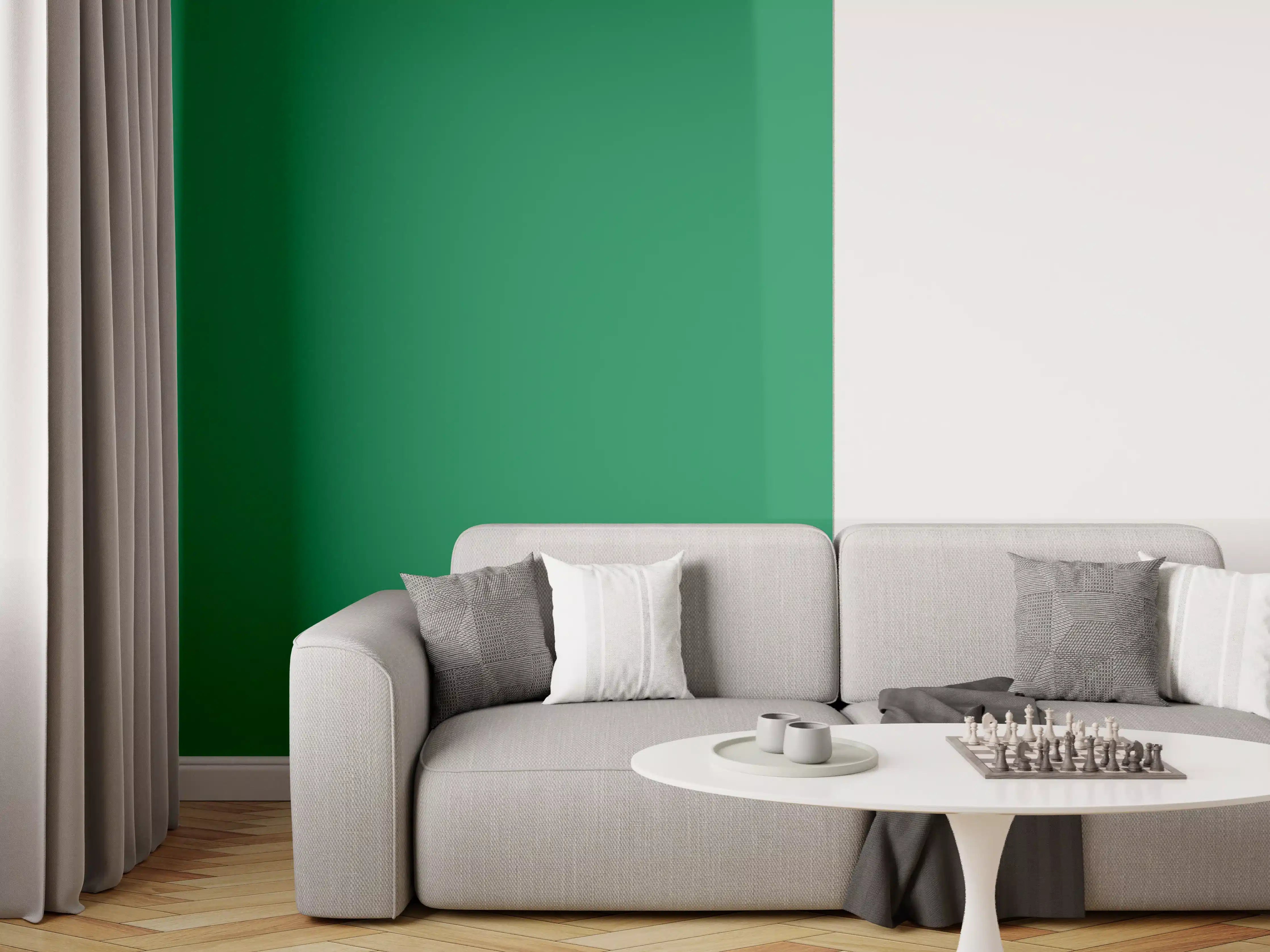 Wandverkleidung Wohnzimmer - RAL 6029 (Mintgrün)