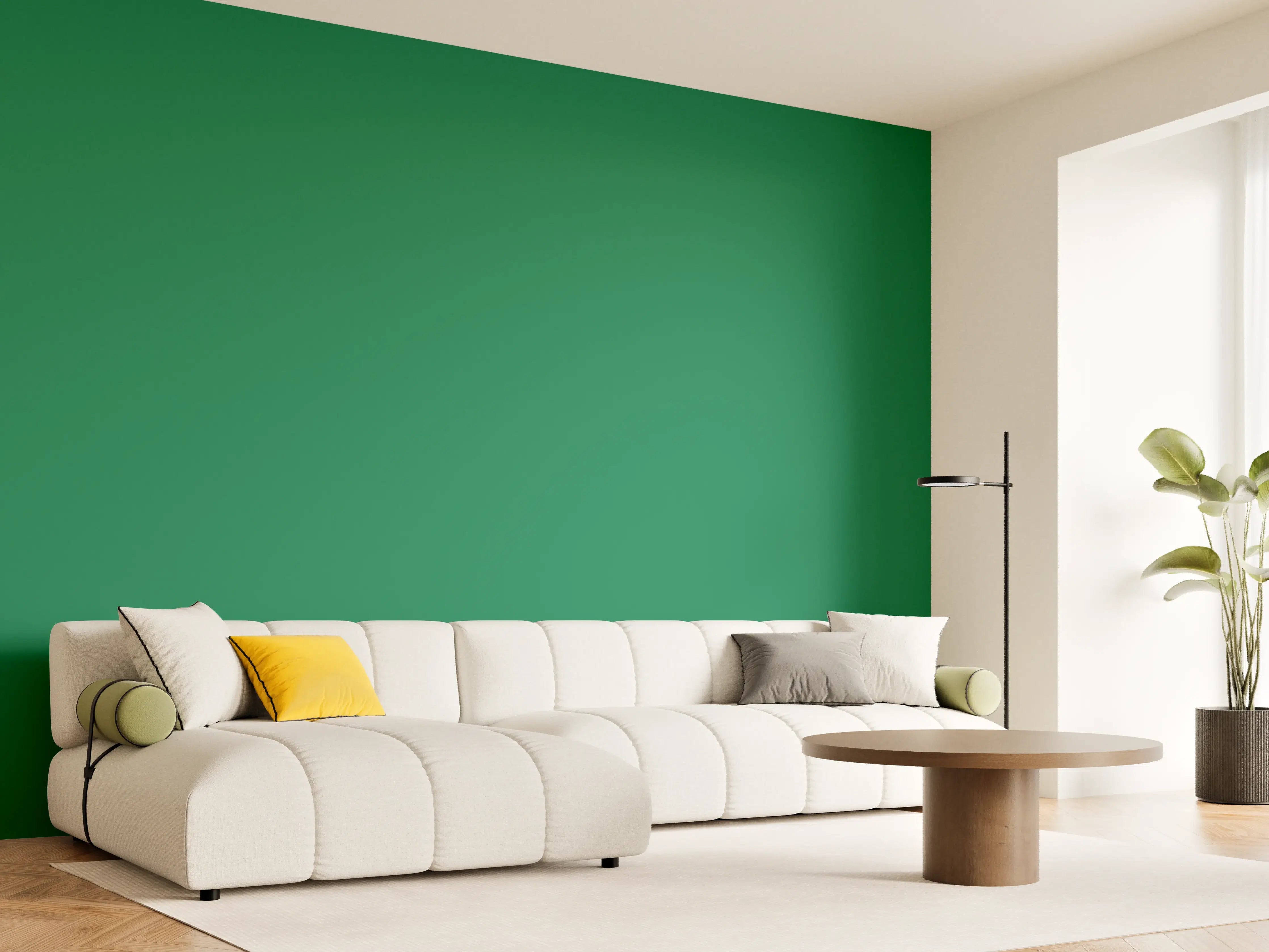 Wandverkleidung Wohnzimmer - RAL 6029 (Mintgrün)