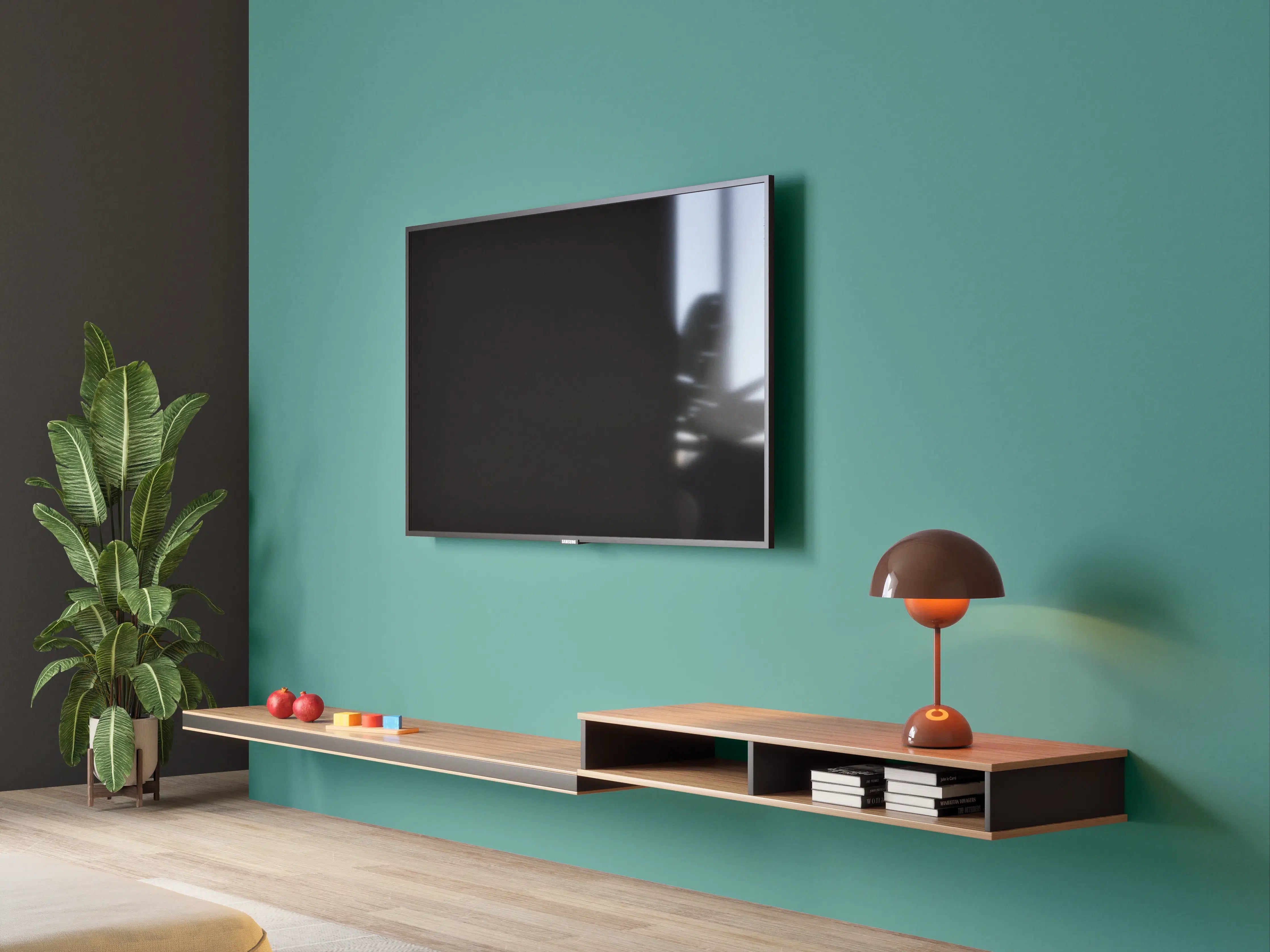 Wandverkleidung Wohnzimmer - RAL 6033 (Minttürkis)