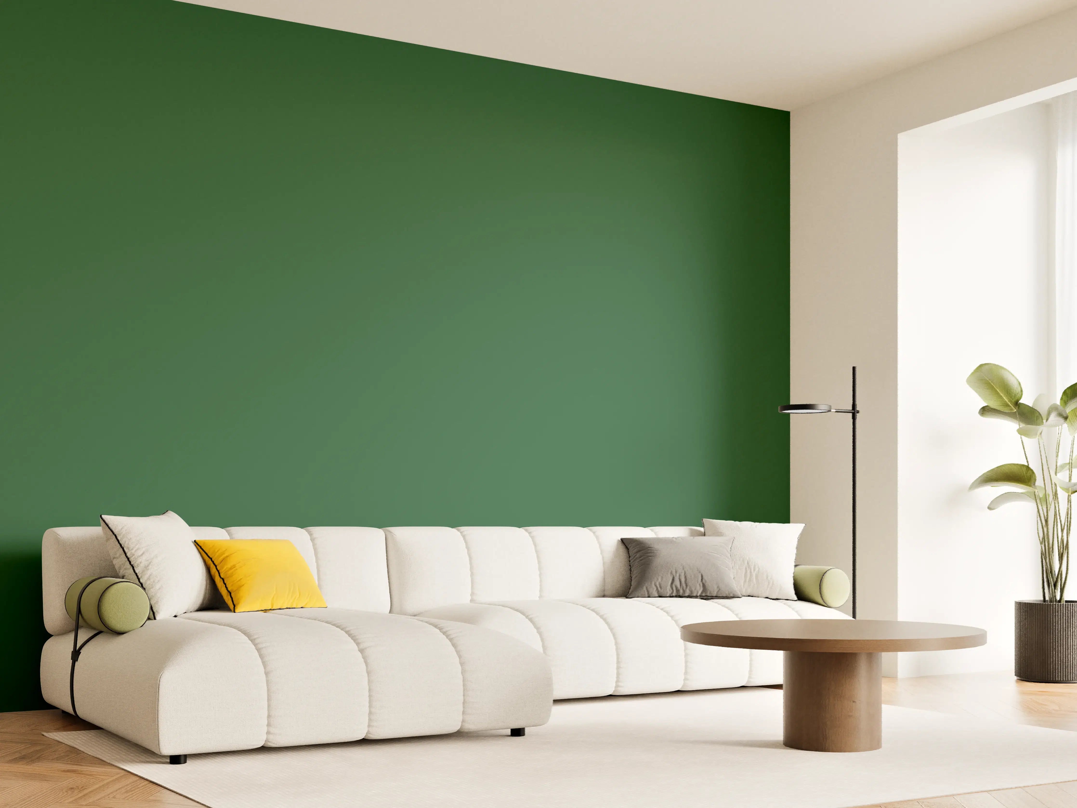 Wandverkleidung Wohnzimmer - RAL 6035 (Perlgrün)