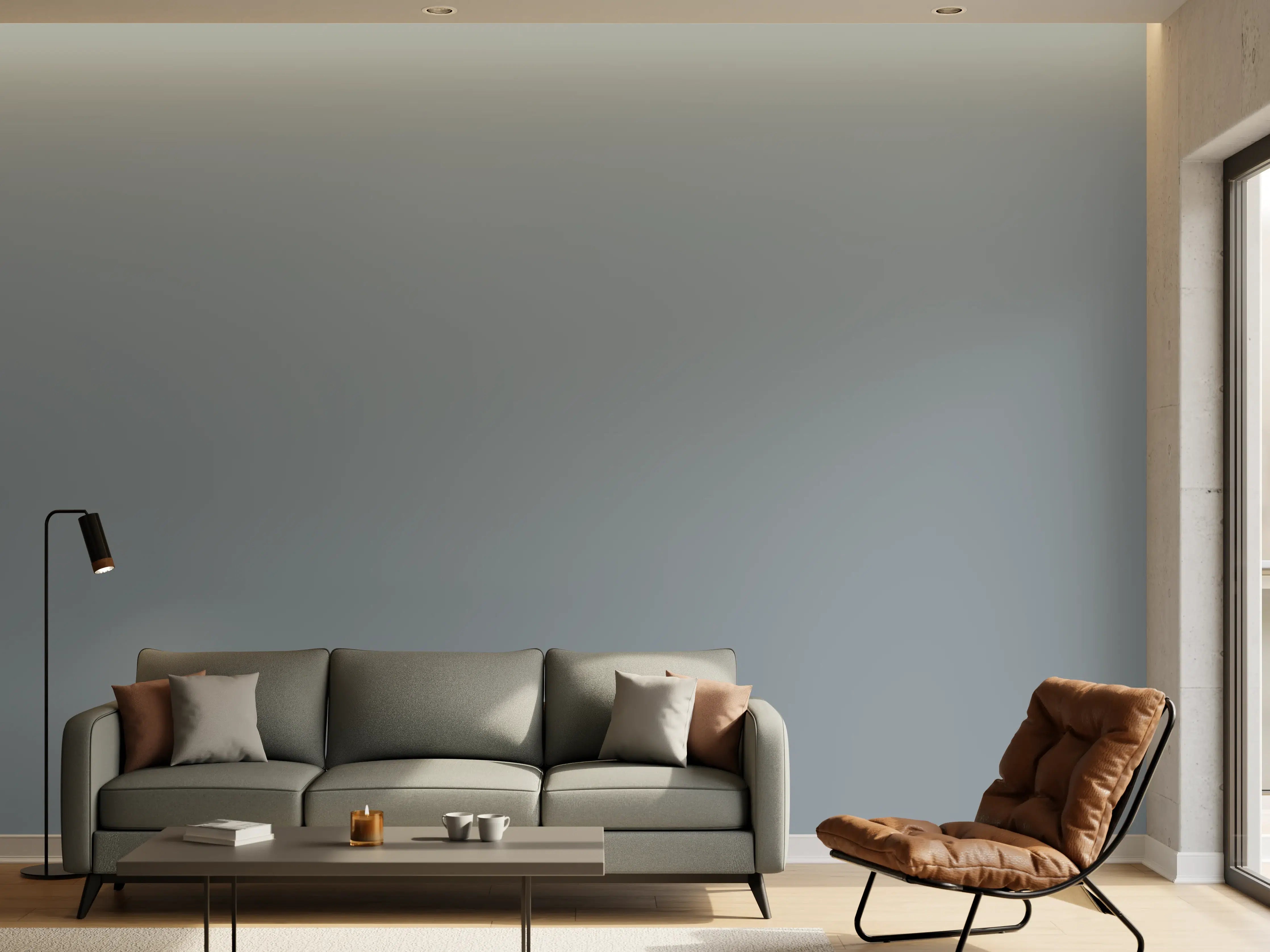 Wandverkleidung Wohnzimmer - RAL 7000 (Eichhörnchengrau)