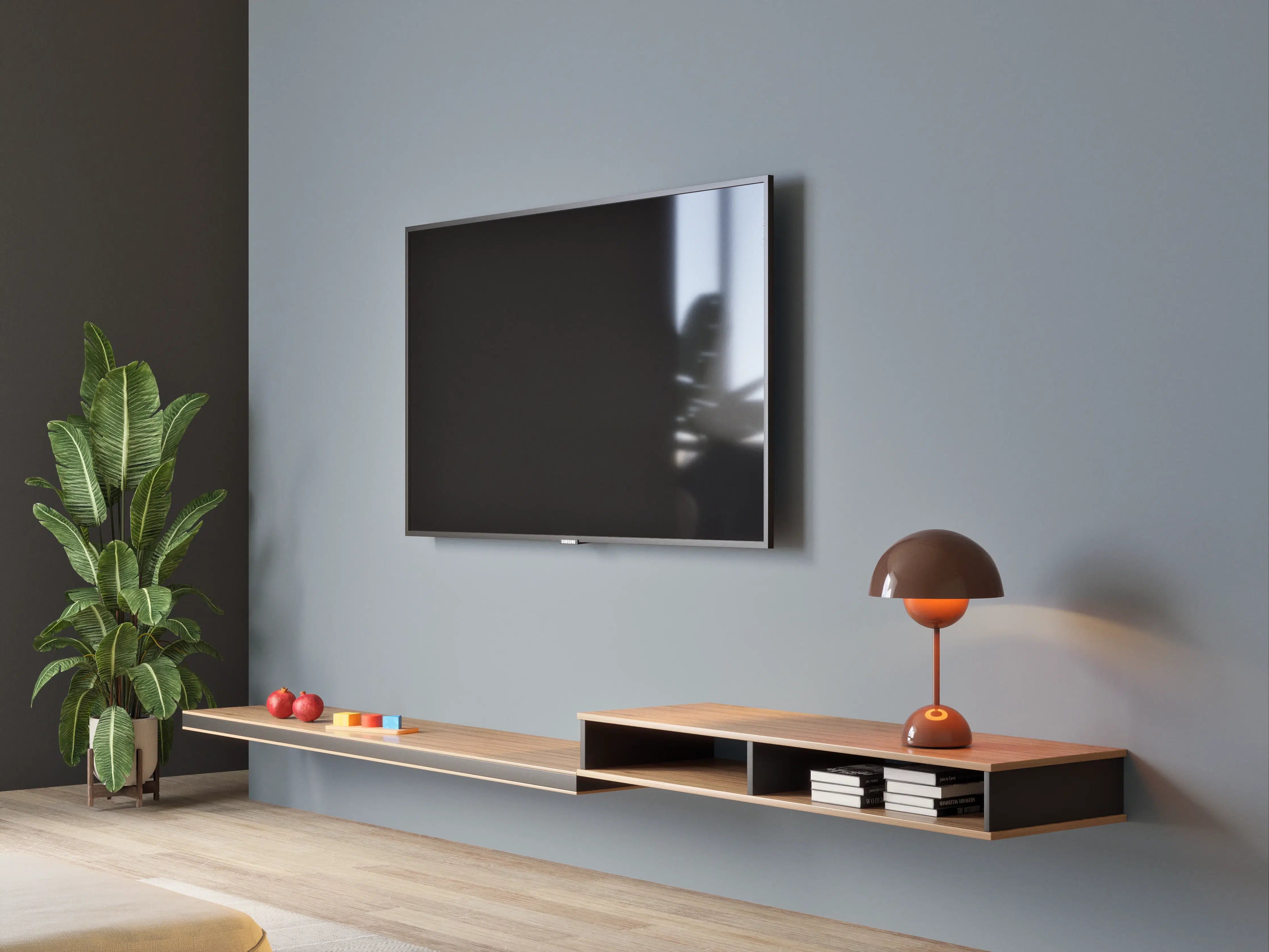 Wandverkleidung Wohnzimmer - RAL 7000 (Eichhörnchengrau)
