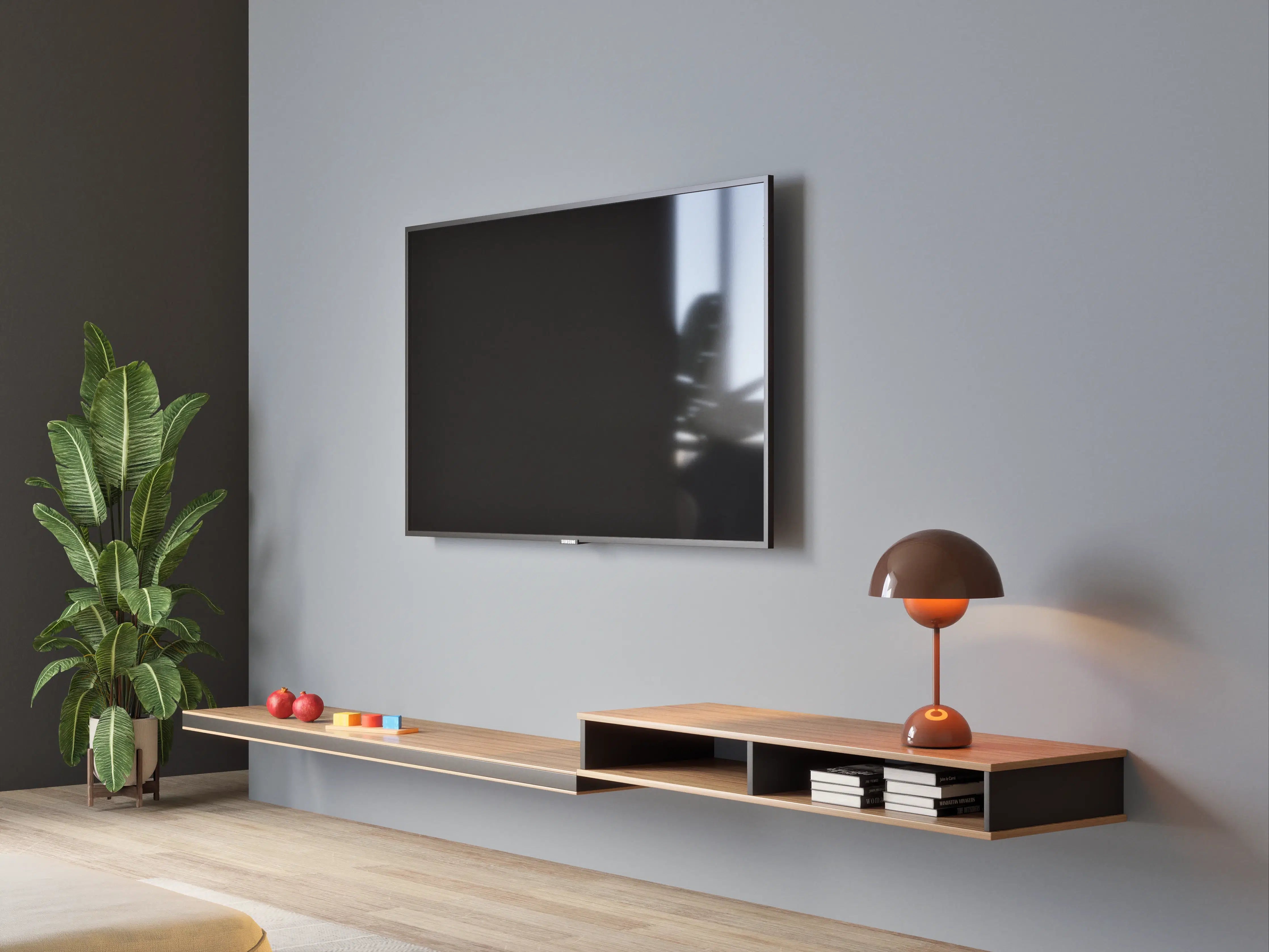 Wandverkleidung Wohnzimmer - RAL 7001 (Silbergrau)