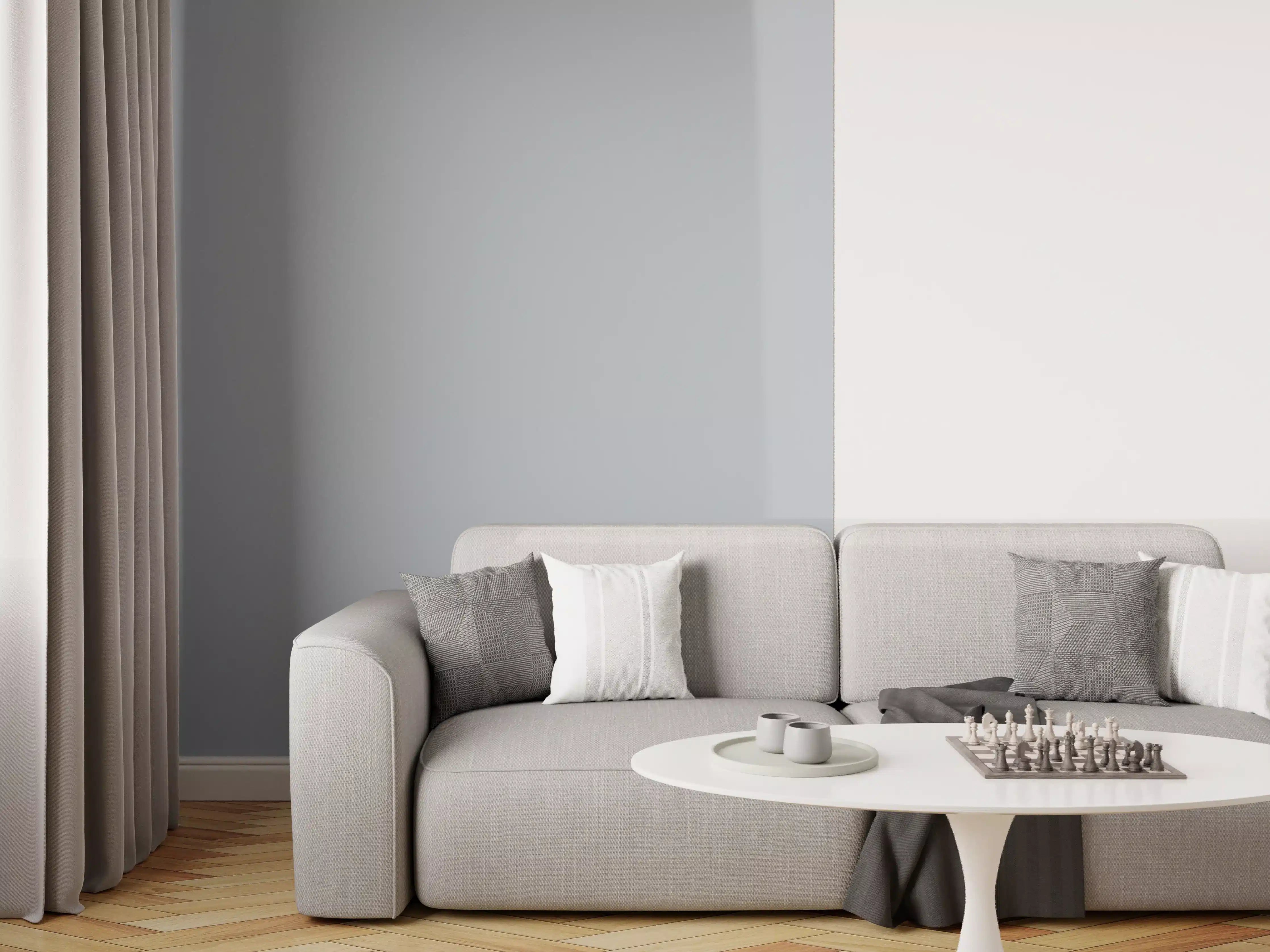 Wandverkleidung Wohnzimmer - RAL 7001 (Silbergrau)