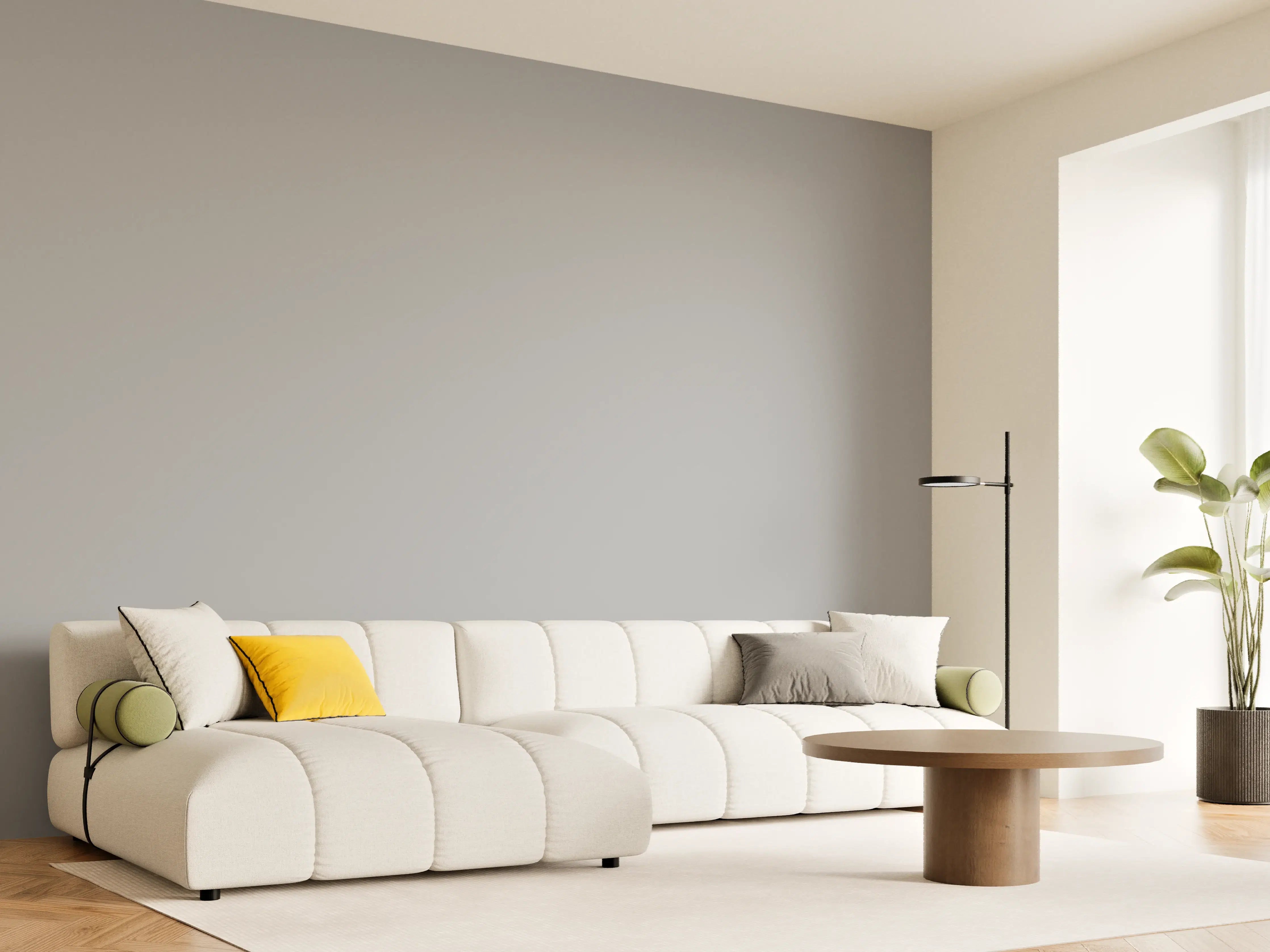 Wandverkleidung Wohnzimmer - RAL 7004 (Signalgrau)