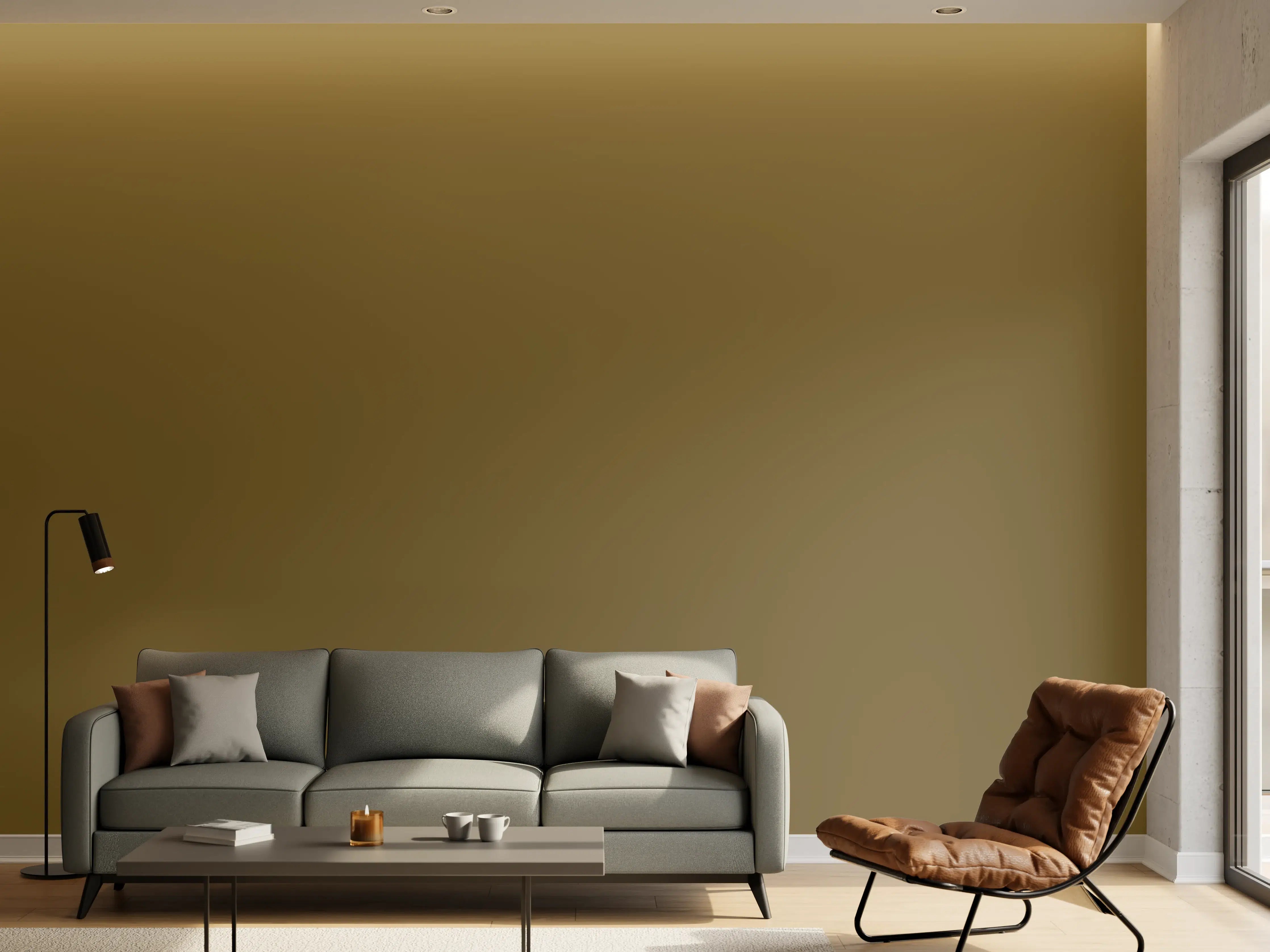 Wandverkleidung Wohnzimmer - RAL 7008 (Khaki grau)