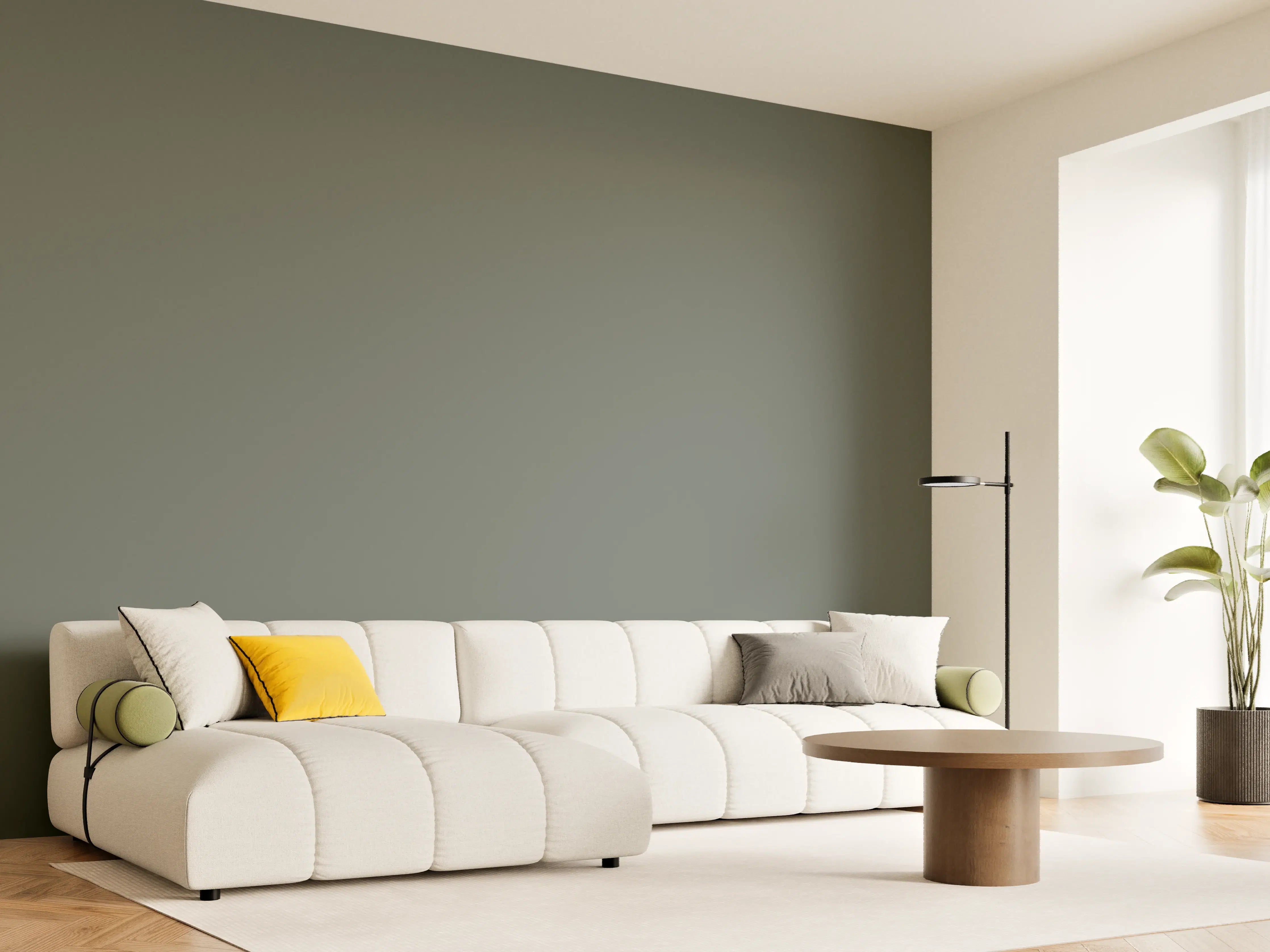 Wandverkleidung Wohnzimmer - RAL 7009 (Grüngrau)