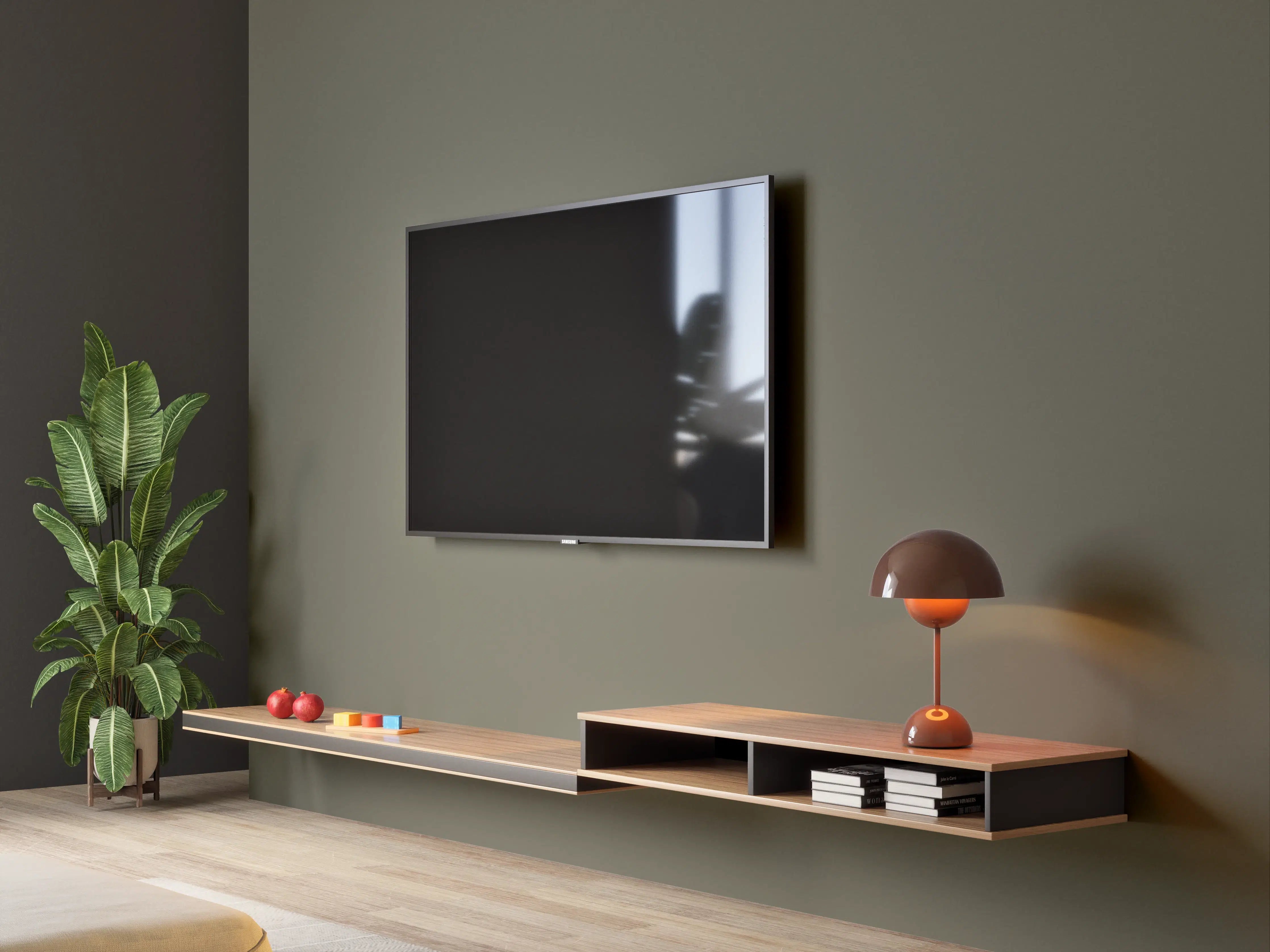 Wandverkleidung Wohnzimmer - RAL 7013 (auch braun-grau)