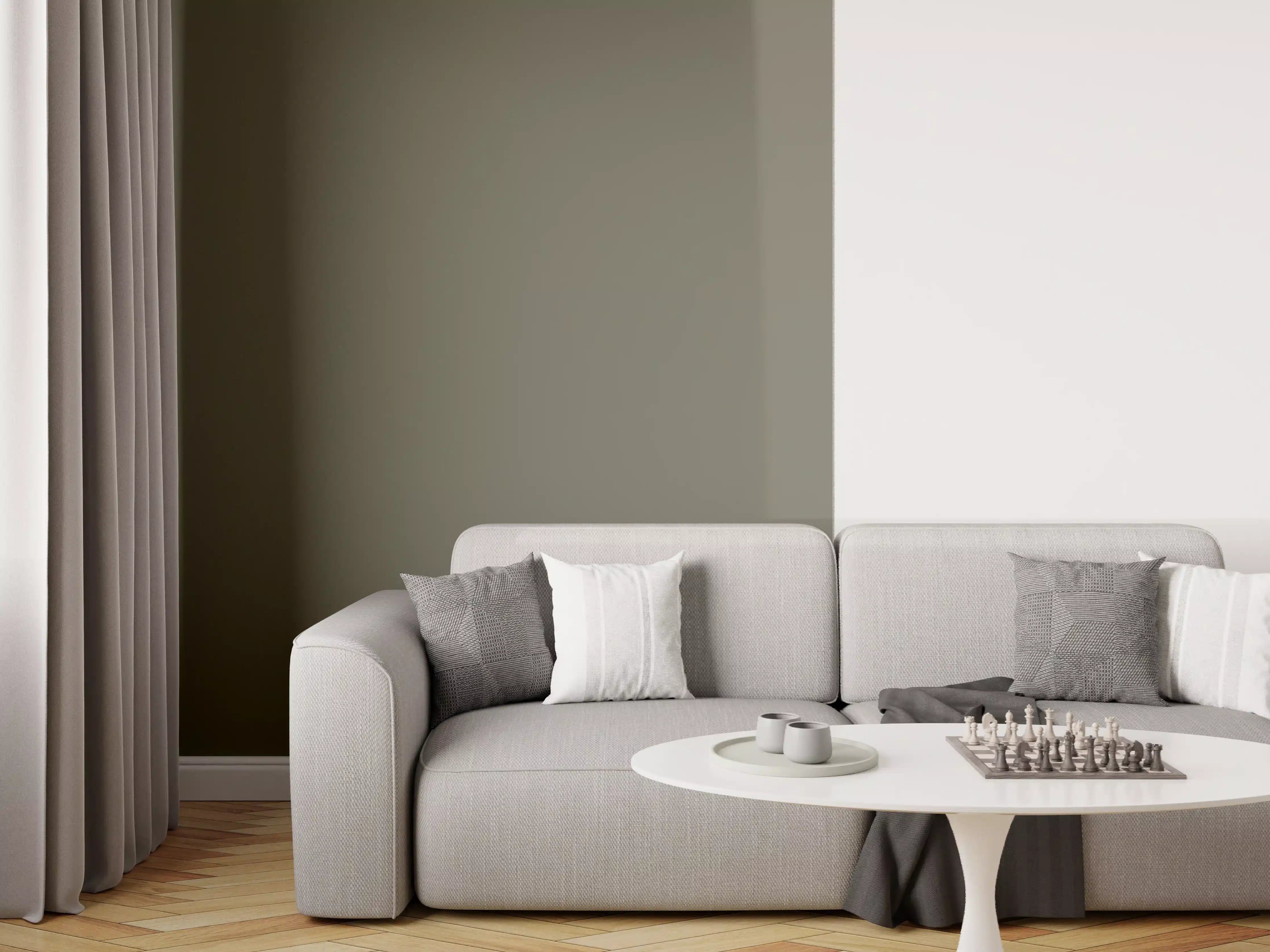 Wandverkleidung Wohnzimmer - RAL 7013 (auch braun-grau)
