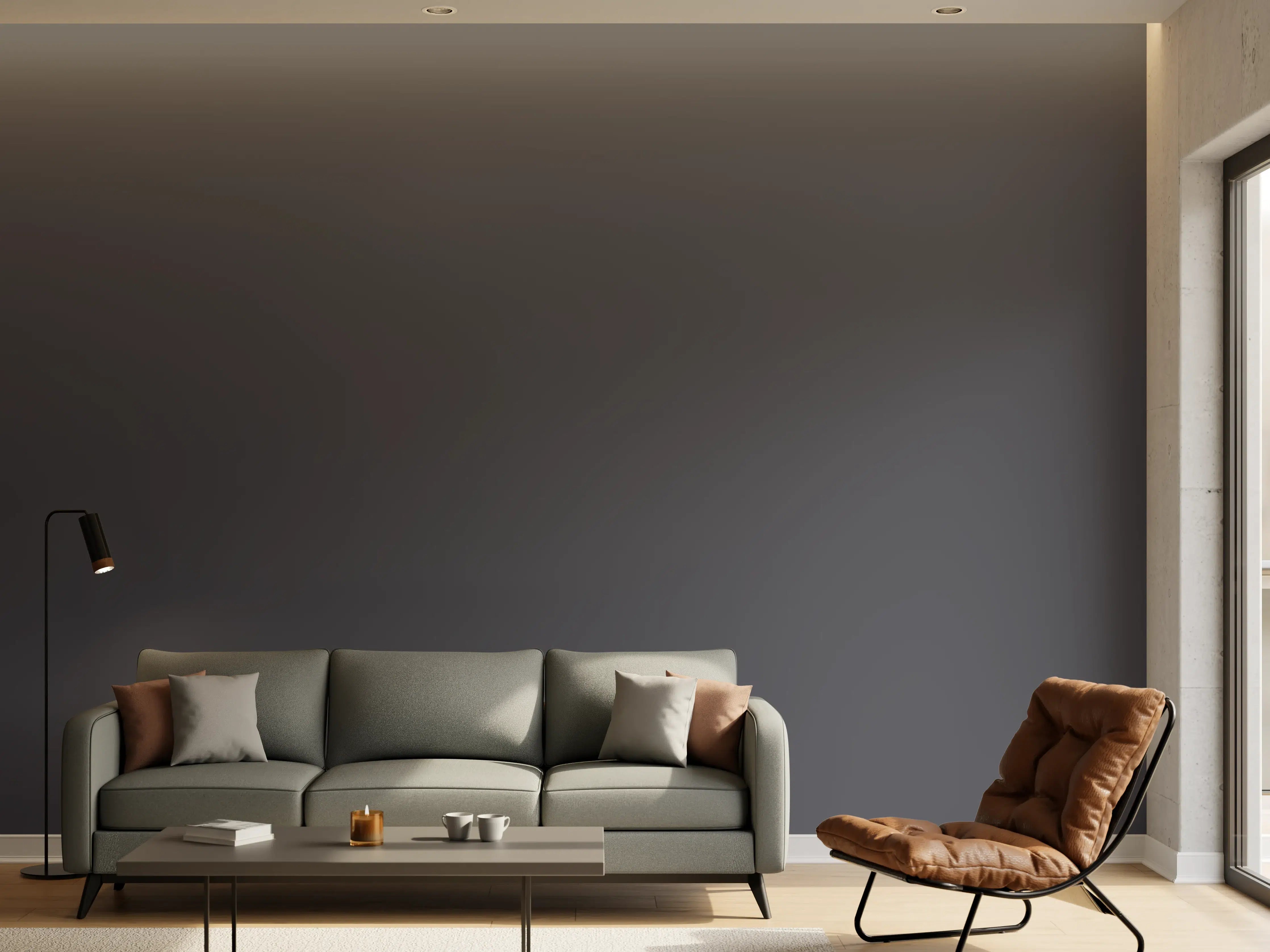 Wandverkleidung Wohnzimmer - RAL 7024 (Graphitgrau)