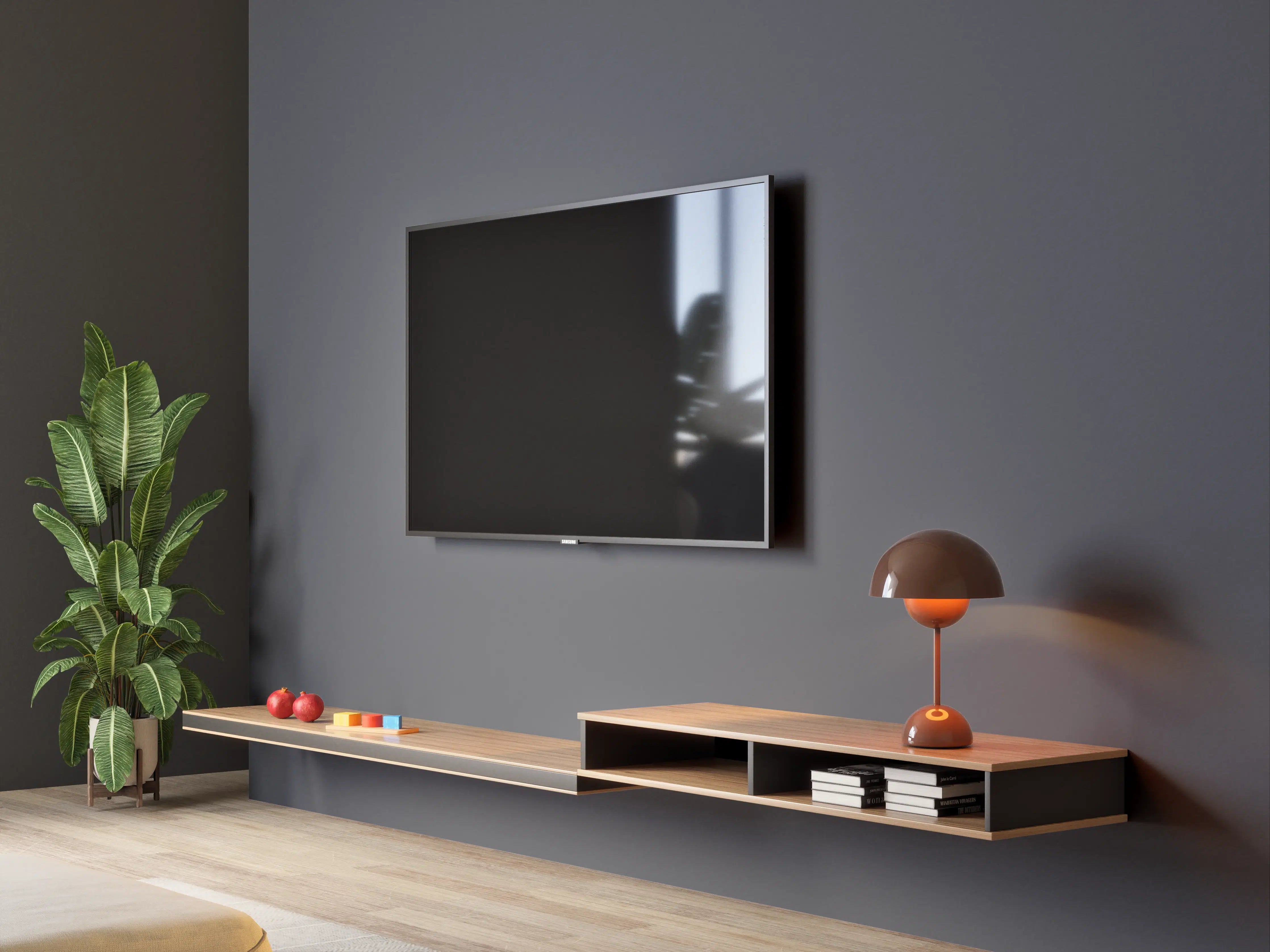 Wandverkleidung Wohnzimmer - RAL 7024 (Graphitgrau)