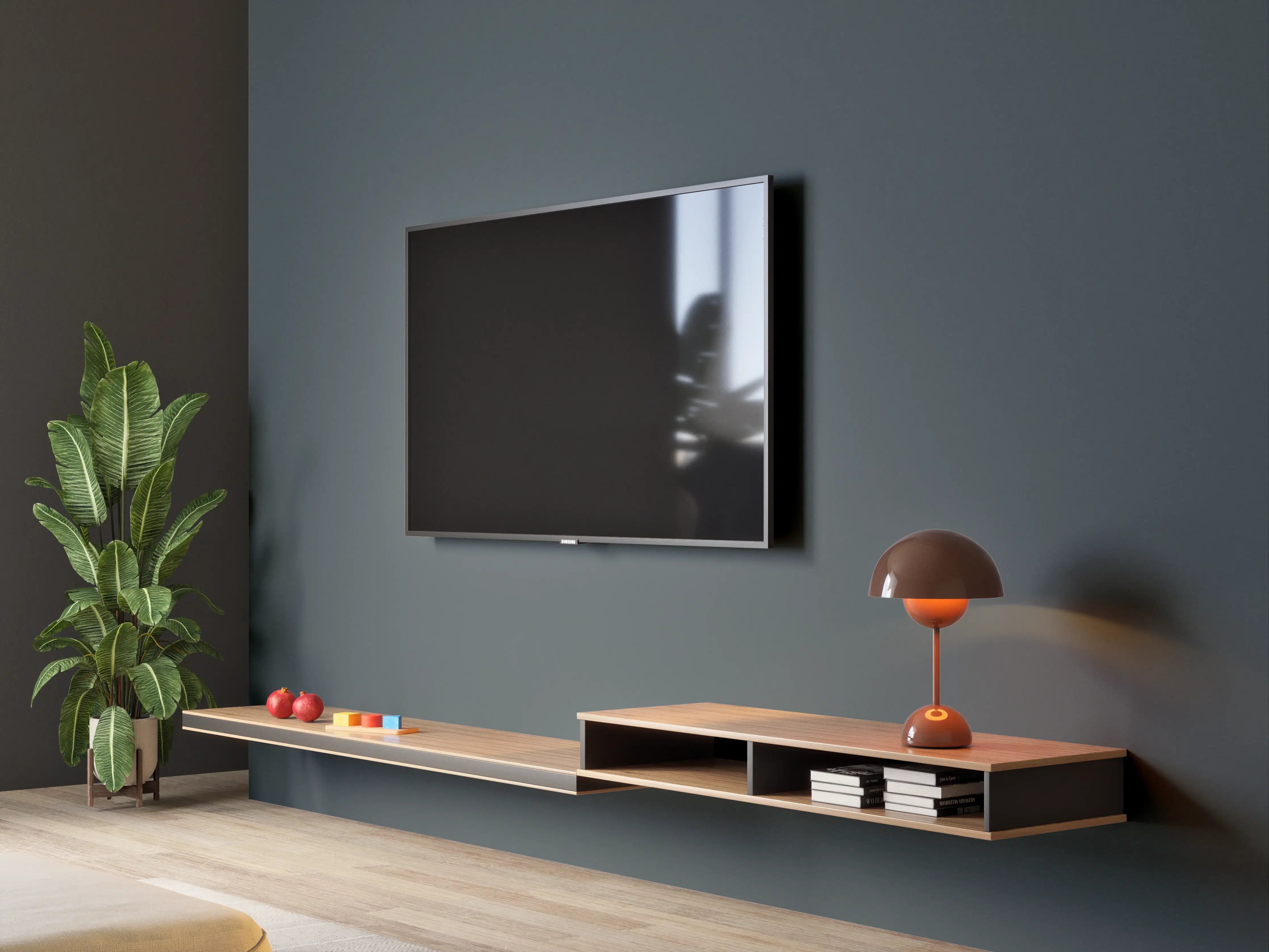 Wandverkleidung Wohnzimmer - RAL 7026 (Granitgrau)