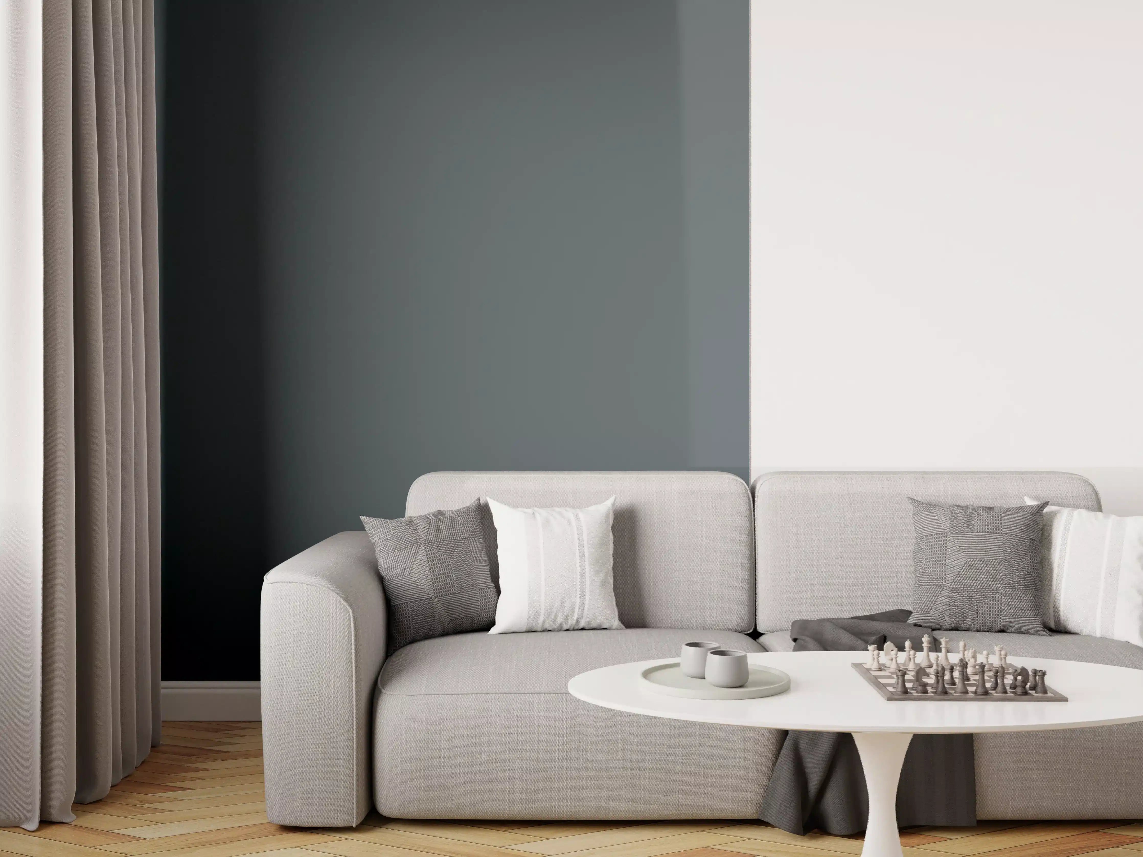 Wandverkleidung Wohnzimmer - RAL 7026 (Granitgrau)