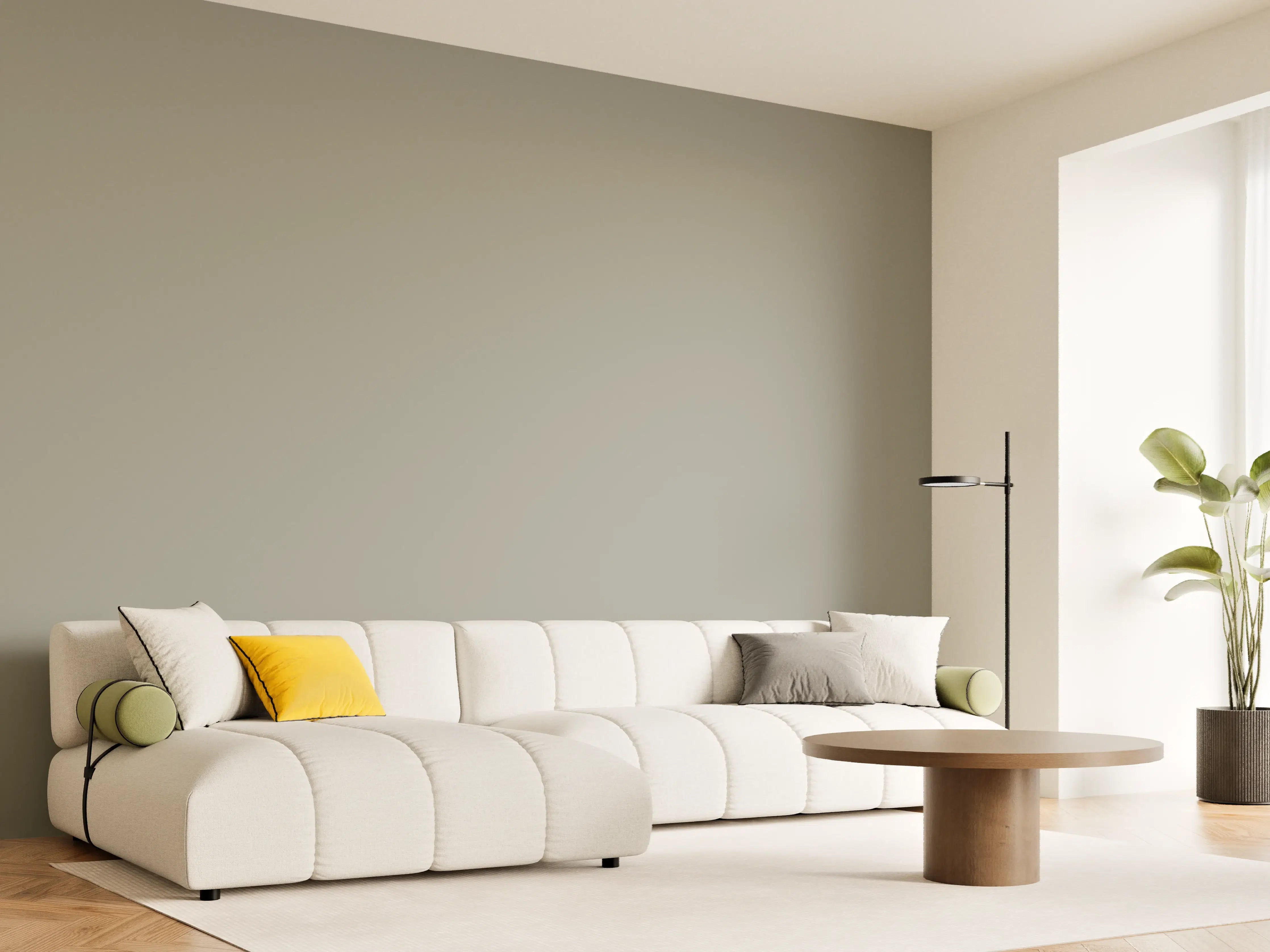 Wandverkleidung Wohnzimmer - RAL 7030 (Steingrau)