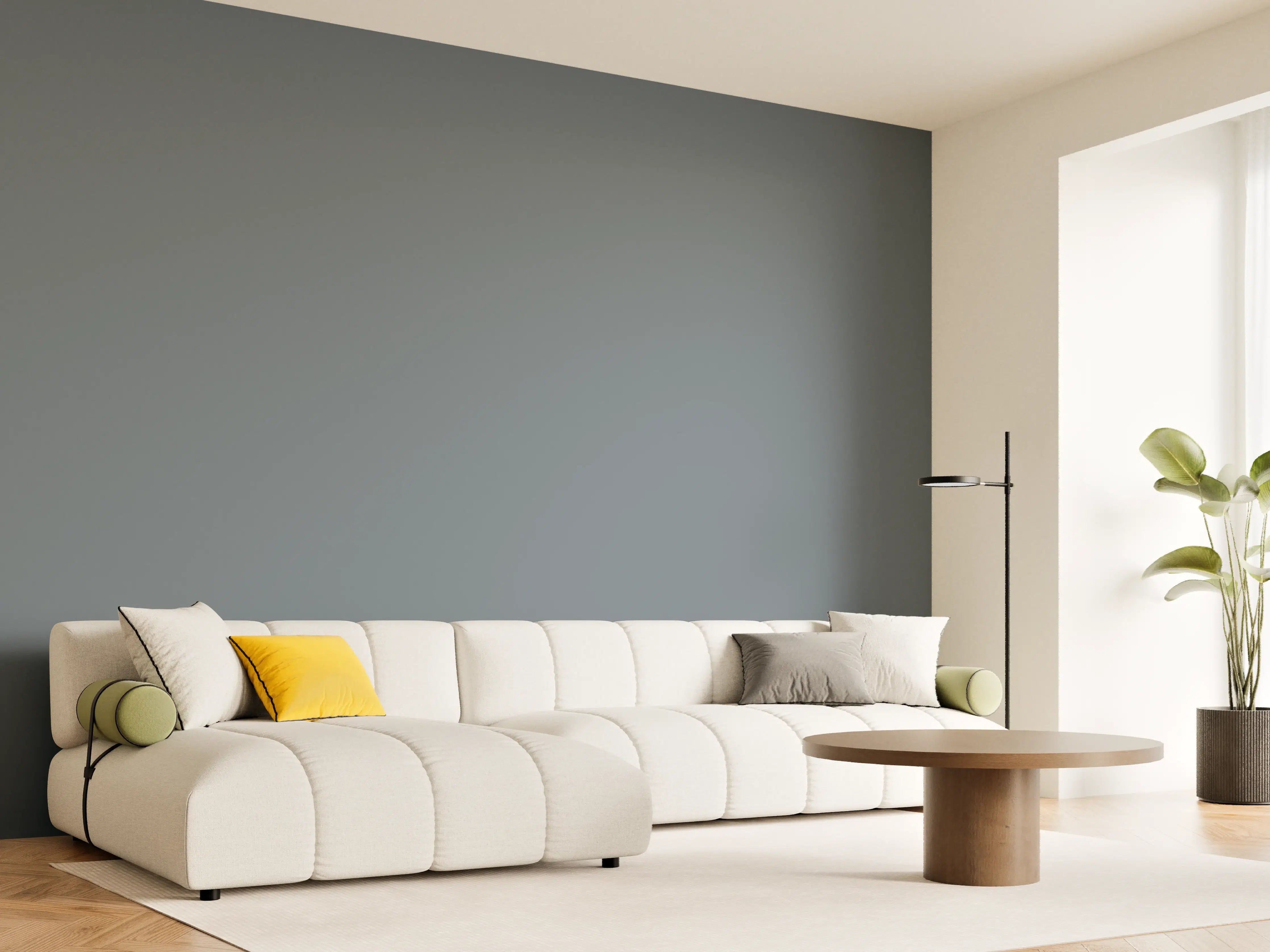 Wandverkleidung Wohnzimmer - RAL 7031 (Blaugrau)