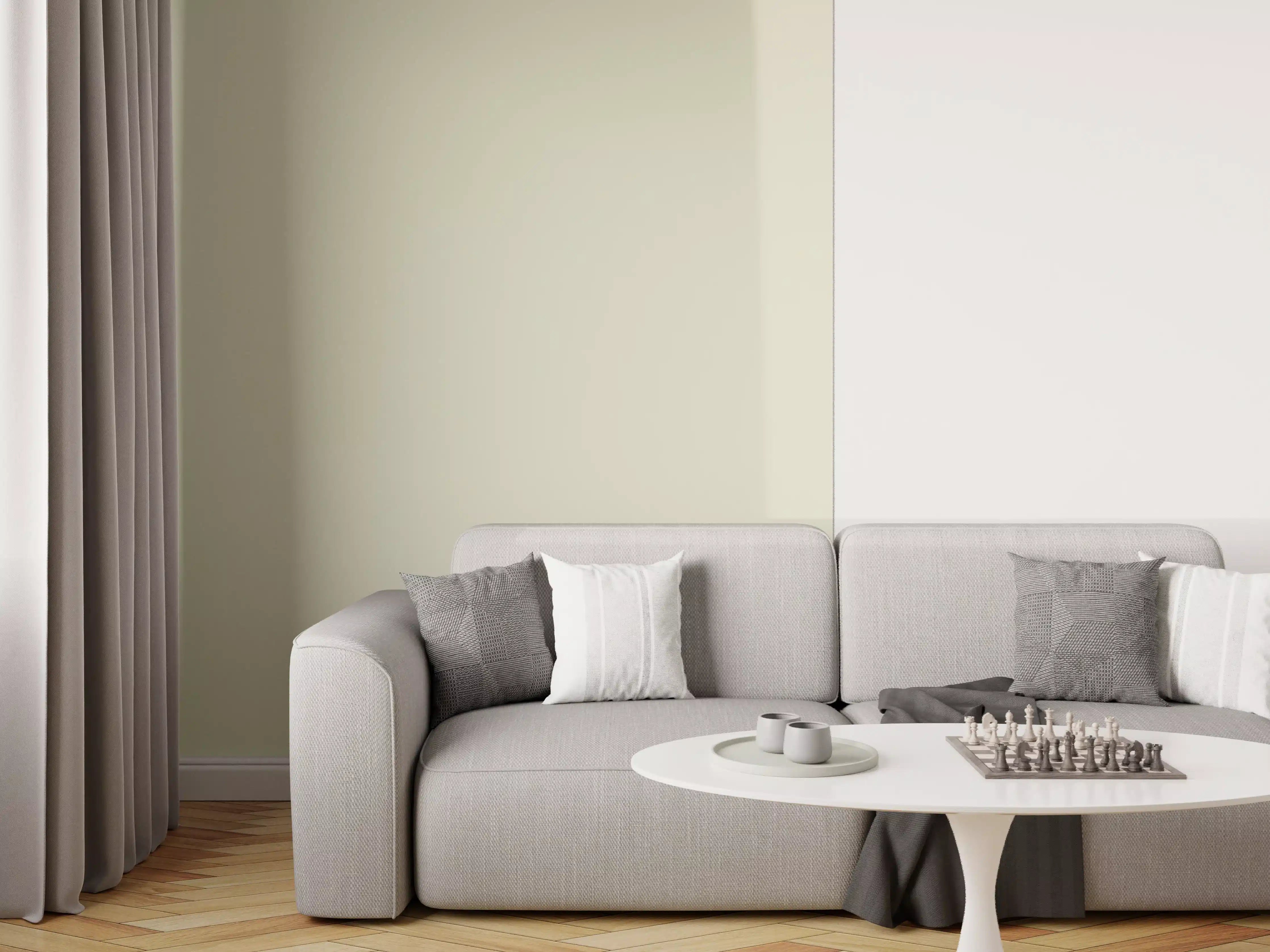 Wandverkleidung Wohnzimmer - RAL 7032 (Kieselgrau)