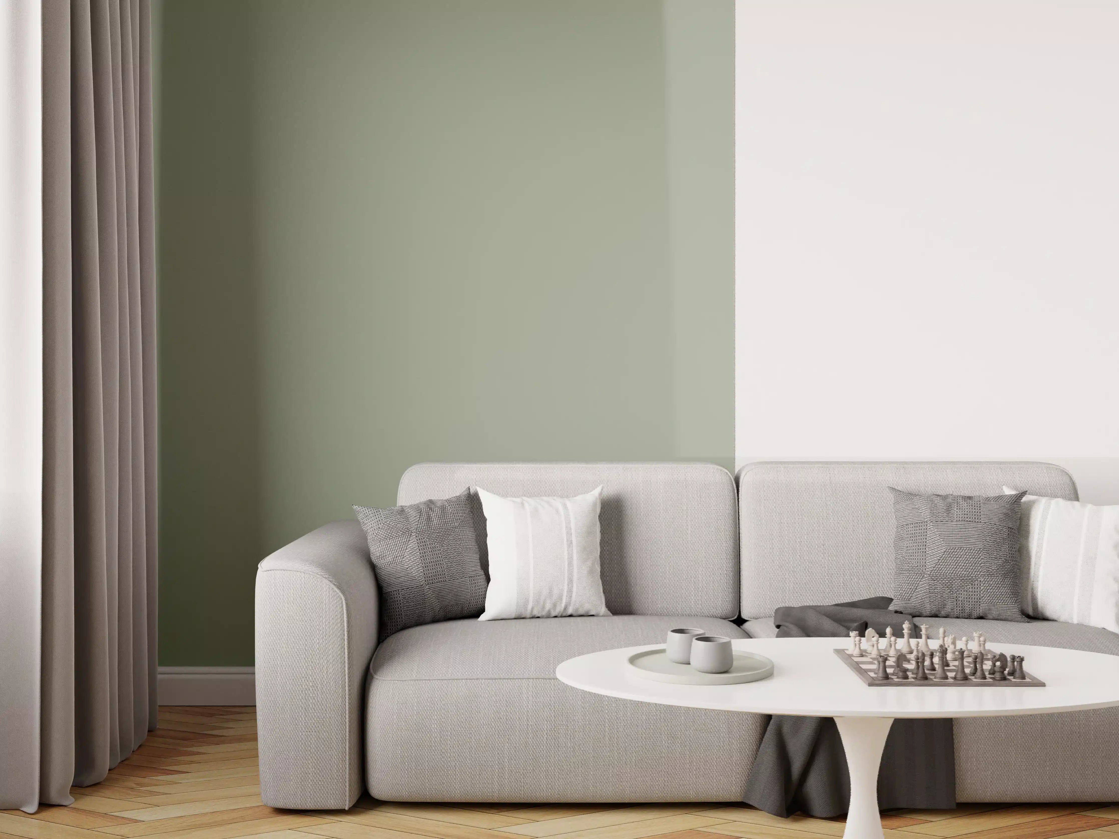 Wandverkleidung Wohnzimmer - RAL 7033 (Zementgrau)