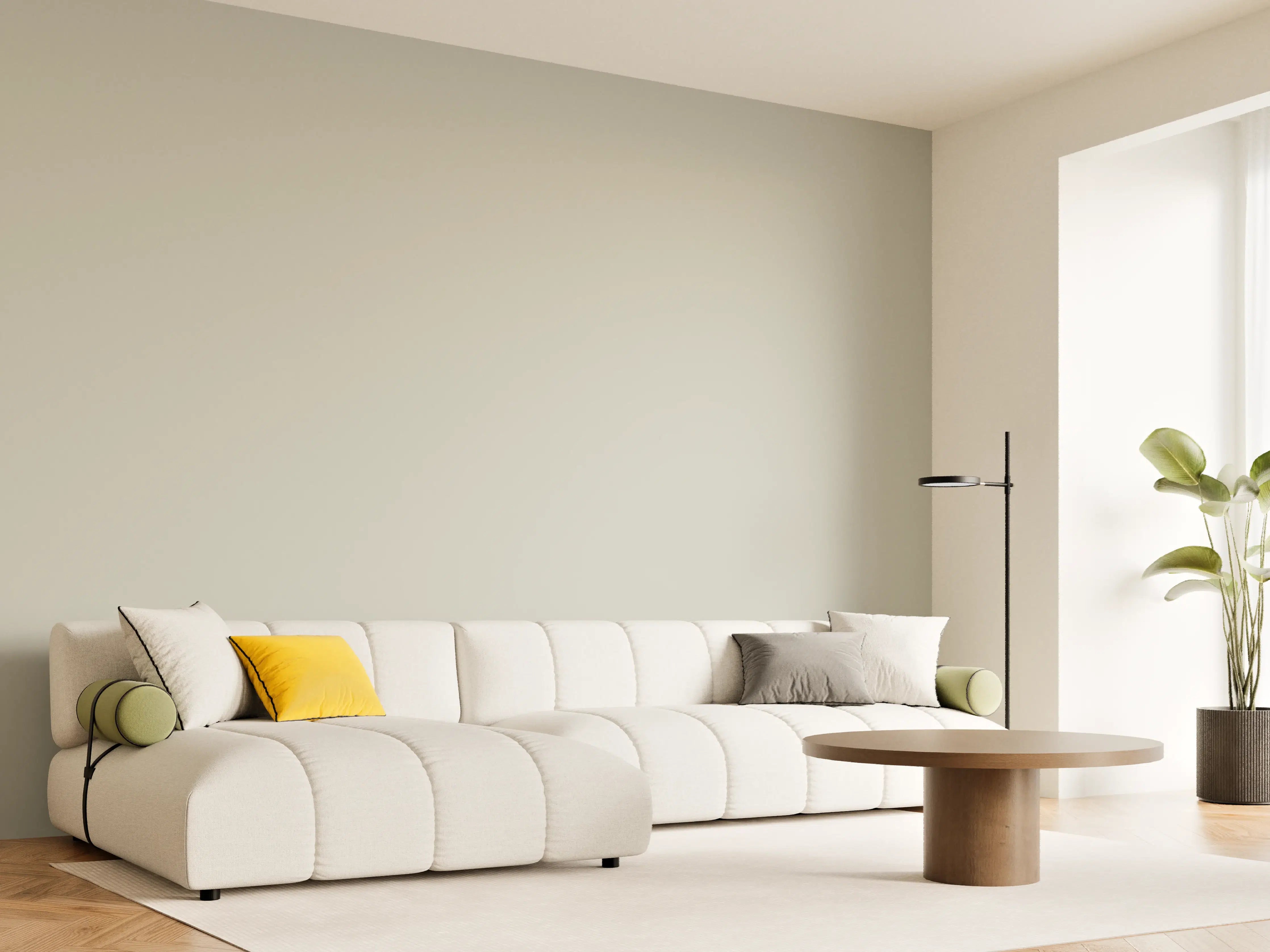 Wandverkleidung Wohnzimmer - RAL 7044 (Seidengrau)