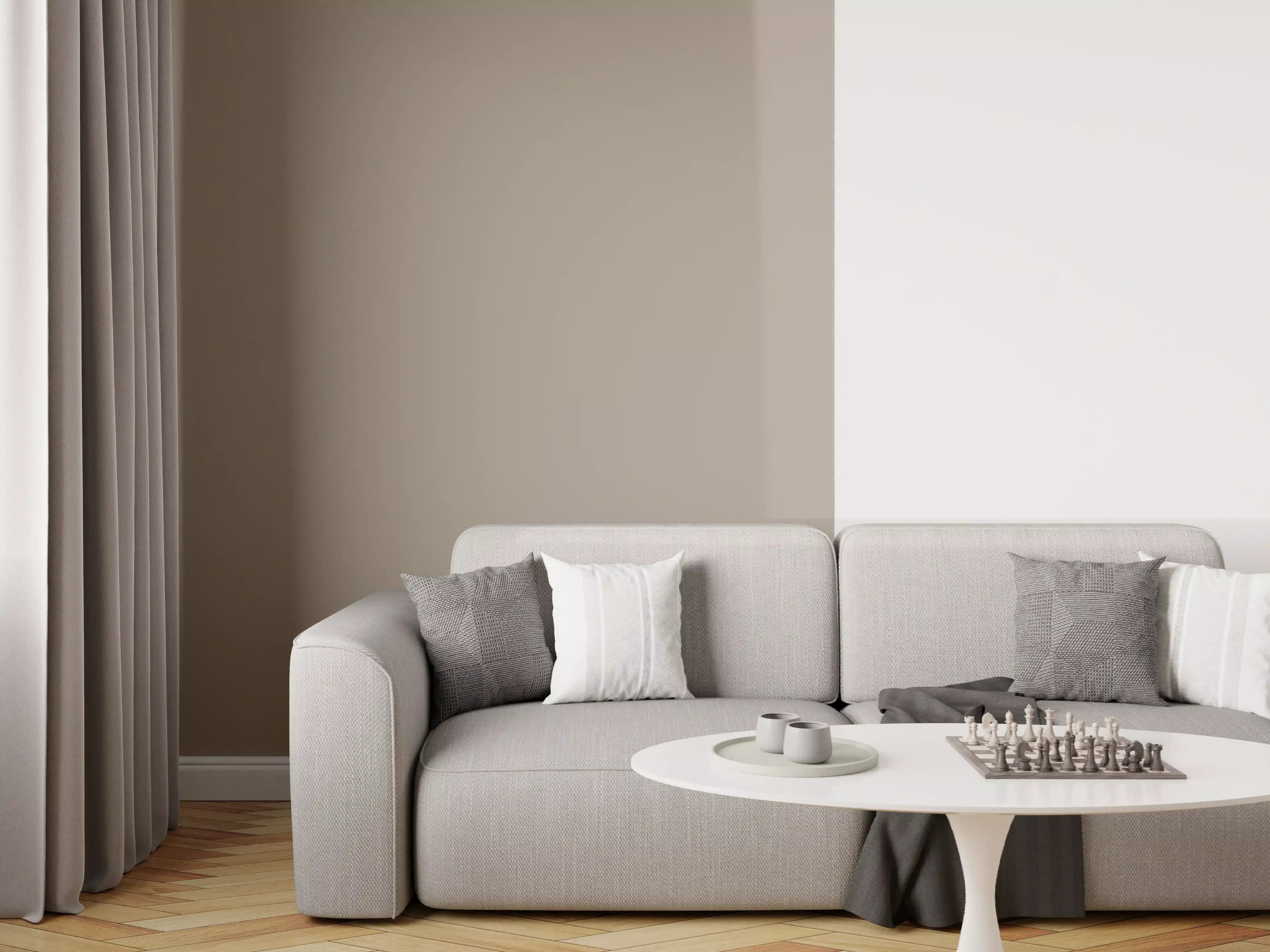 Wandverkleidung Wohnzimmer - RAL 7048 (Perlmuttgrau)