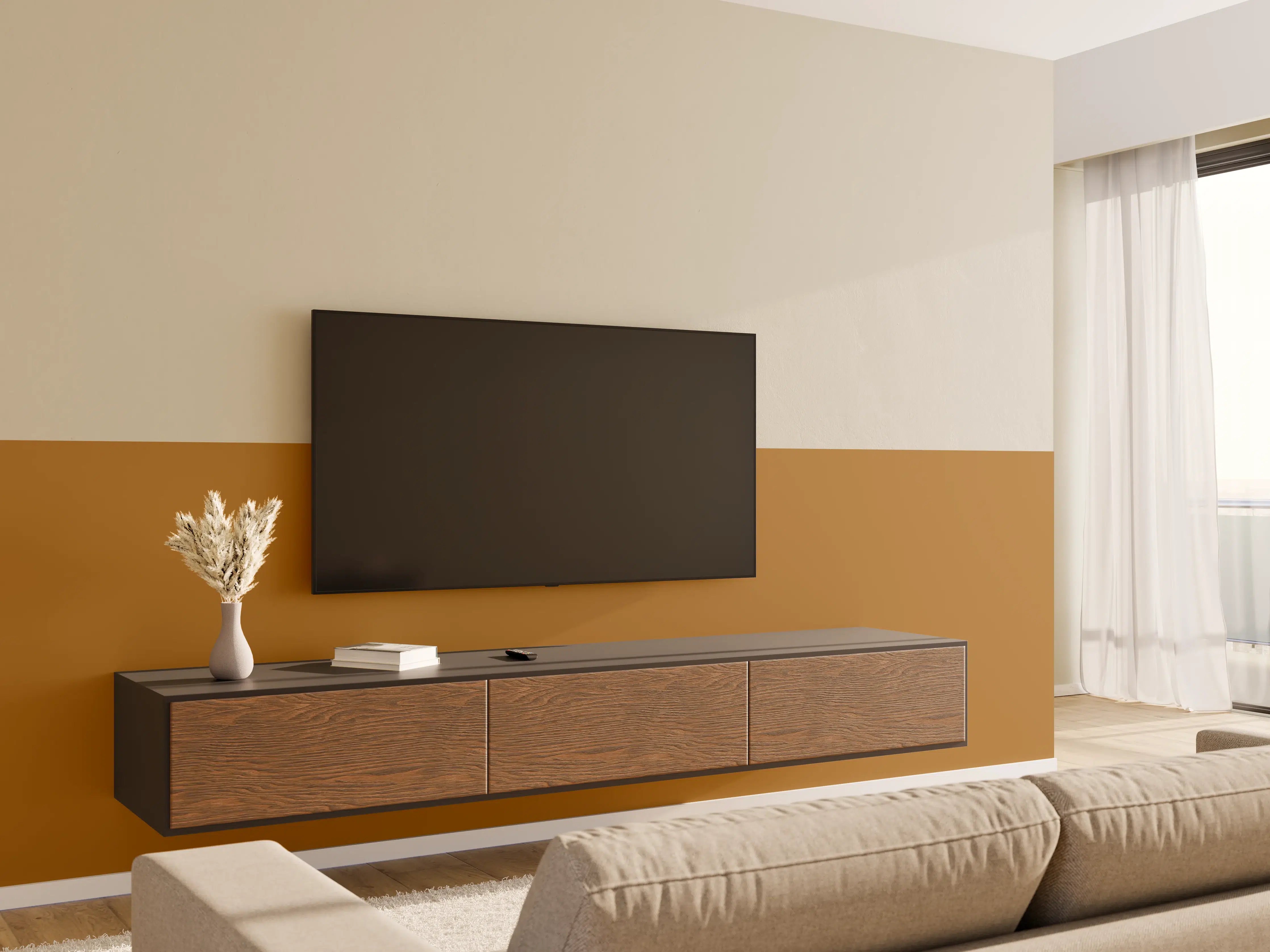 Wandverkleidung Wohnzimmer - RAL 8001 (Ockerbraun)