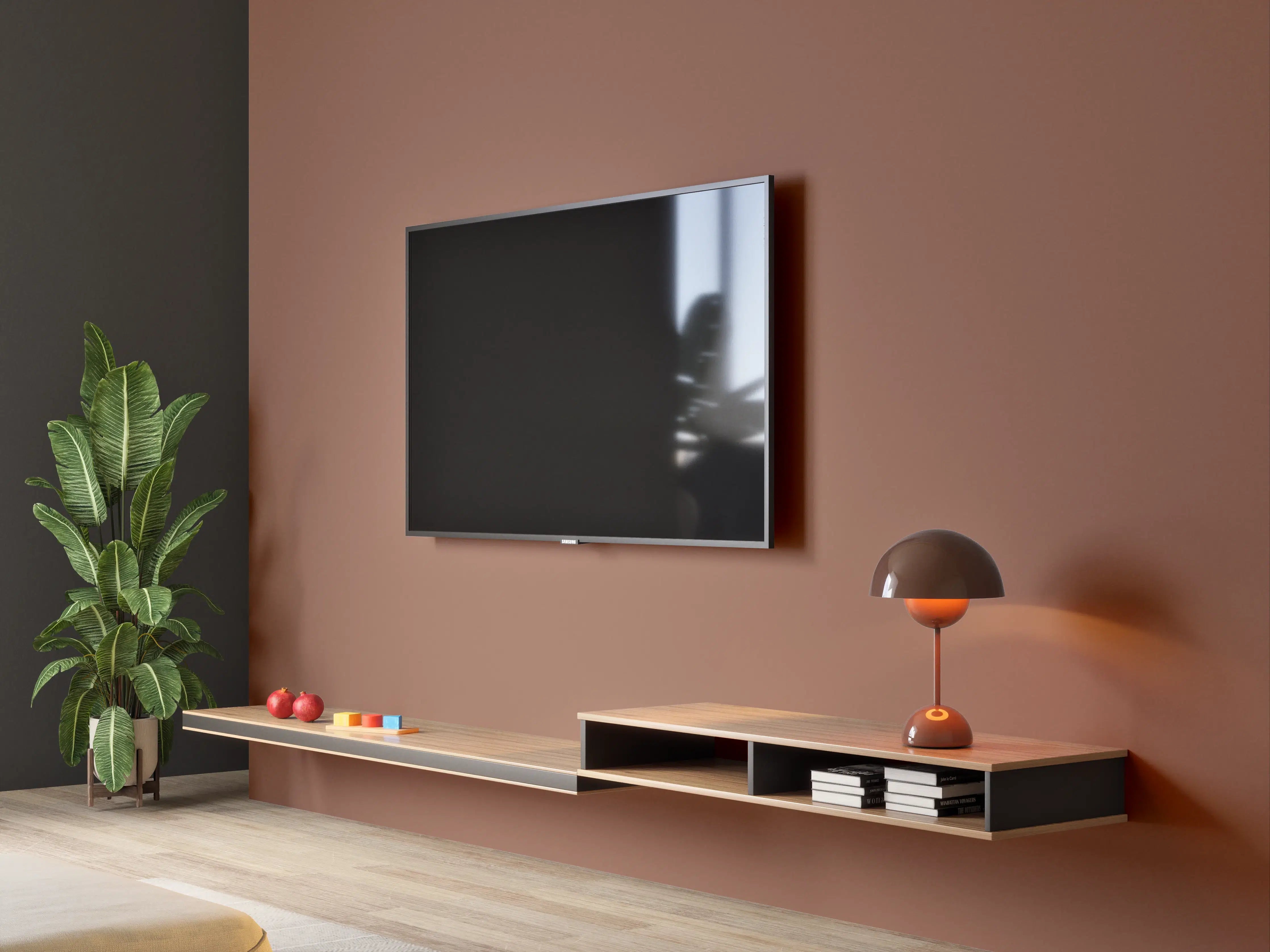 Wandverkleidung Wohnzimmer - RAL 8002 (Signalbraun)