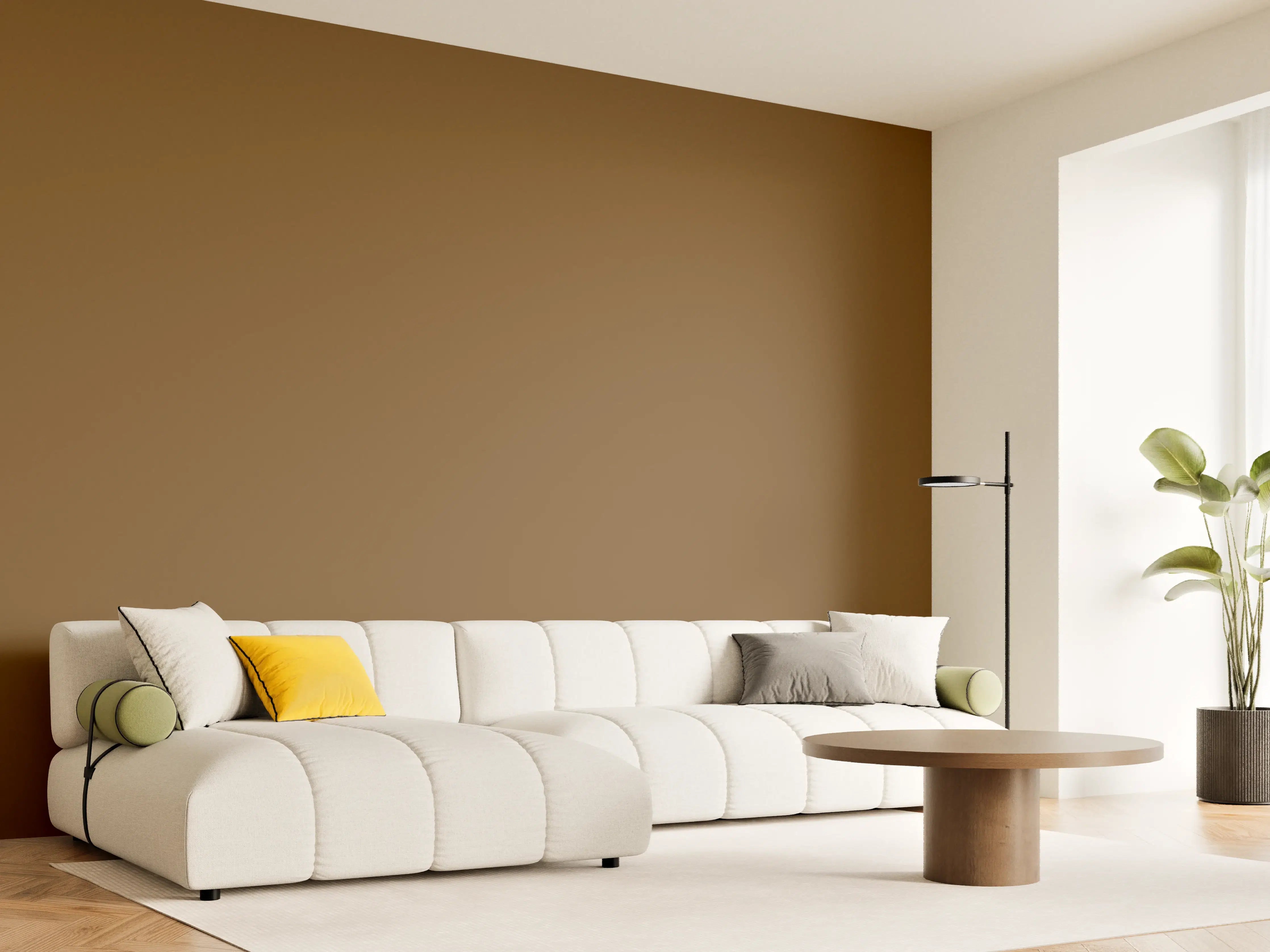 Wandverkleidung Wohnzimmer - RAL 8008 (Olivbraun)